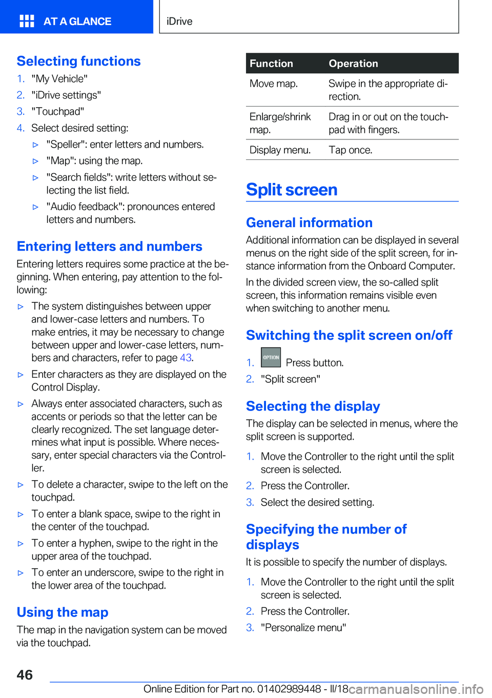 BMW X2 2018 Service Manual �S�e�l�e�c�t�i�n�g��f�u�n�c�t�i�o�n�s�1�.�"�M�y� �V�e�h�i�c�l�e�"�2�.�"�i�D�r�i�v�e� �s�e�t�t�i�n�g�s�"�3�.�"�T�o�u�c�h�p�a�d�"�4�.�S�e�l�e�c�t� �d�e�s�i�r�e�d� �s�e�t�t�i�n�g