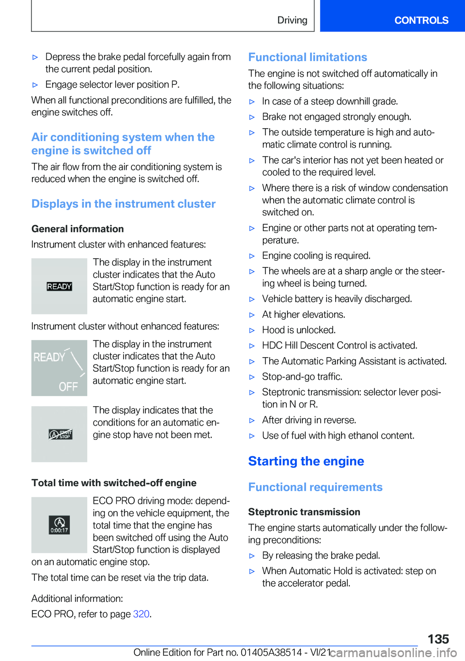 BMW X3 2022  Owners Manual 'x�D�e�p�r�e�s�s��t�h�e��b�r�a�k�e��p�e�d�a�l��f�o�r�c�e�f�u�l�l�y��a�g�a�i�n��f�r�o�m
�t�h�e��c�u�r�r�e�n�t��p�e�d�a�l��p�o�s�i�t�i�o�n�.'x�E�n�g�a�g�e��s�e�l�e�c�t�o�r��l�e�v�e�r�