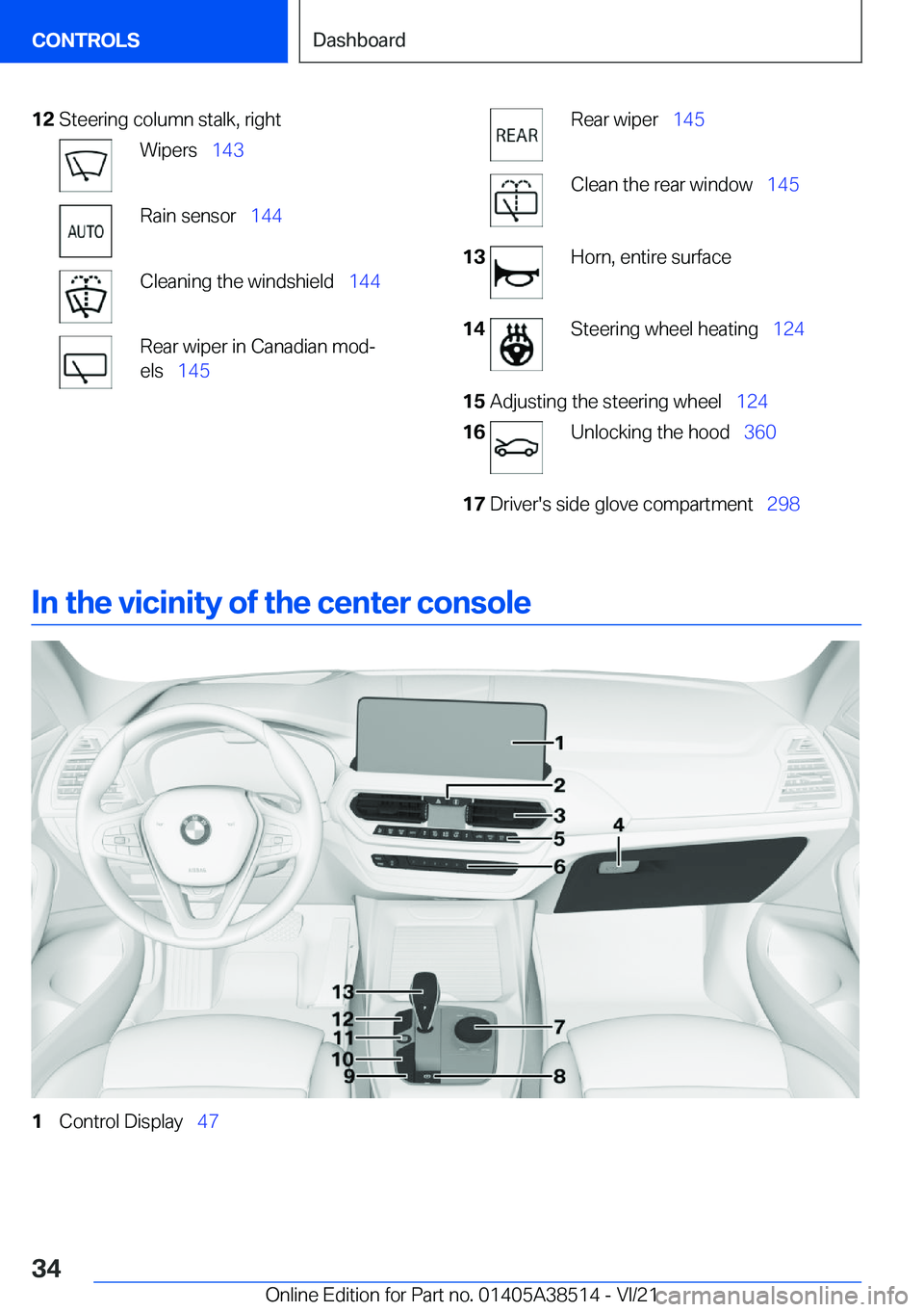 BMW X3 2022 Owners Guide �1�2�S�t�e�e�r�i�n�g��c�o�l�u�m�n��s�t�a�l�k�,��r�i�g�h�t�W�i�p�e�r�s#\#_�1�4�3�R�a�i�n��s�e�n�s�o�r#\#_ �1�4�4�C�l�e�a�n�i�n�g��t�h�e��w�i�n�d�s�h�i�e�l�d#\#_ �1�4�4�R�e�a�r��w�i�p�e�r��i�n�