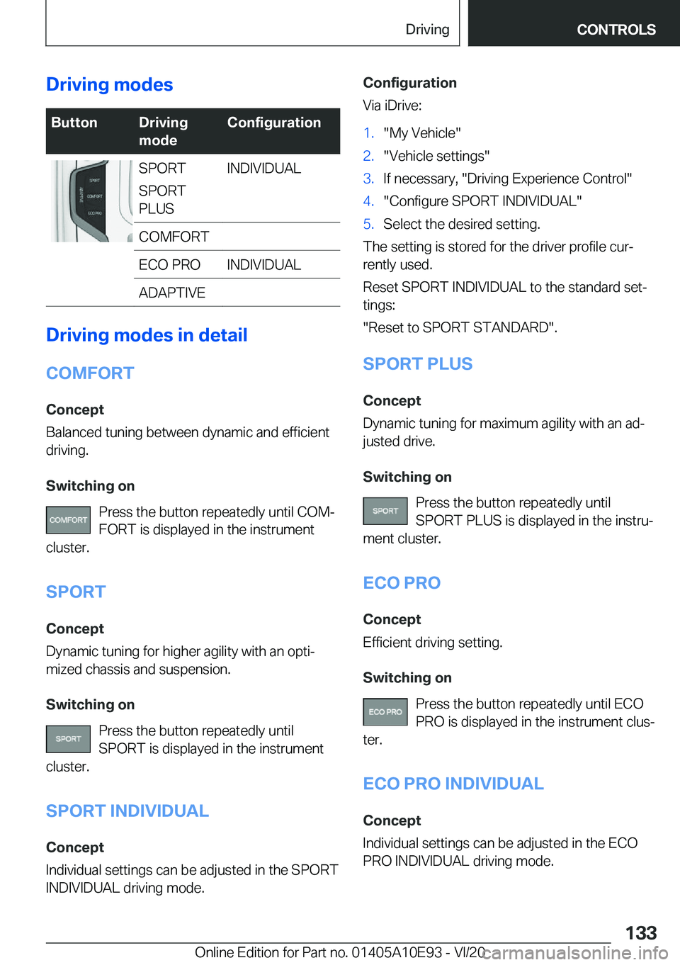 BMW X3 2021  Owners Manual �D�r�i�v�i�n�g��m�o�d�e�s�B�u�t�t�o�n�D�r�i�v�i�n�g
�m�o�d�e�C�o�n�f�i�g�u�r�a�t�i�o�n�S�P�O�R�T
�S�P�O�R�T
�P�L�U�S�I�N�D�I�V�I�D�U�A�L�C�O�M�F�O�R�T�E�C�O��P�R�O�I�N�D�I�V�I�D�U�A�L�A�D�A�P�T�I�V�
