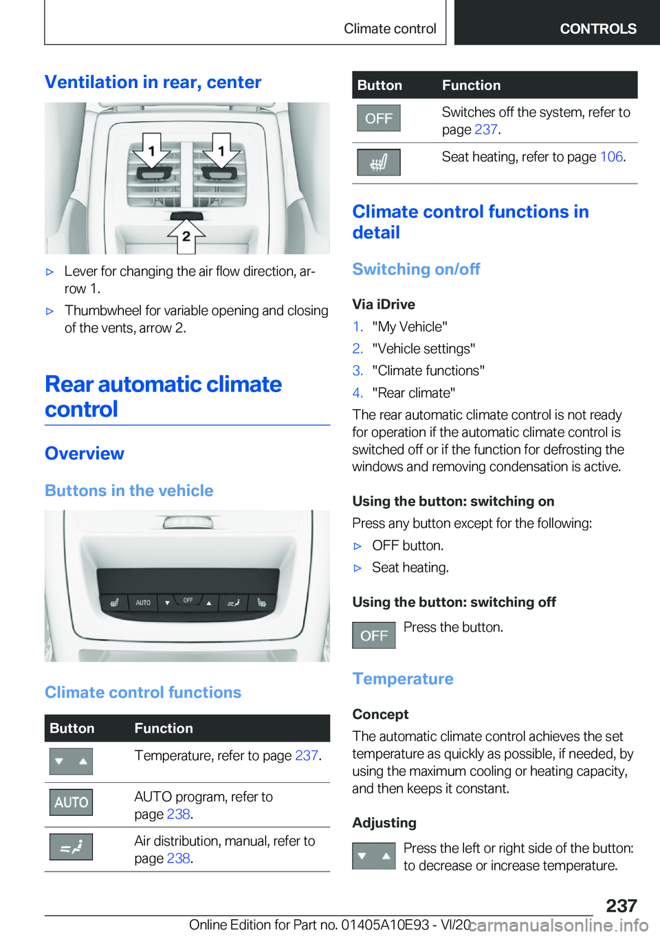 BMW X3 2021  Owners Manual �V�e�n�t�i�l�a�t�i�o�n��i�n��r�e�a�r�,��c�e�n�t�e�r'x�L�e�v�e�r��f�o�r��c�h�a�n�g�i�n�g��t�h�e��a�i�r��f�l�o�w��d�i�r�e�c�t�i�o�n�,��a�r#j
�r�o�w��1�.'x�T�h�u�m�b�w�h�e�e�l��f�o�r�