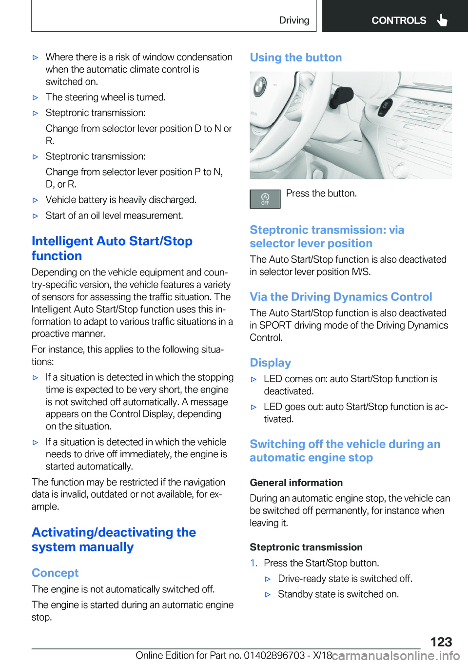 BMW X3 2019  Owners Manual 'x�W�h�e�r�e��t�h�e�r�e��i�s��a��r�i�s�k��o�f��w�i�n�d�o�w��c�o�n�d�e�n�s�a�t�i�o�n
�w�h�e�n��t�h�e��a�u�t�o�m�a�t�i�c��c�l�i�m�a�t�e��c�o�n�t�r�o�l��i�s
�s�w�i�t�c�h�e�d��o�n�.'x