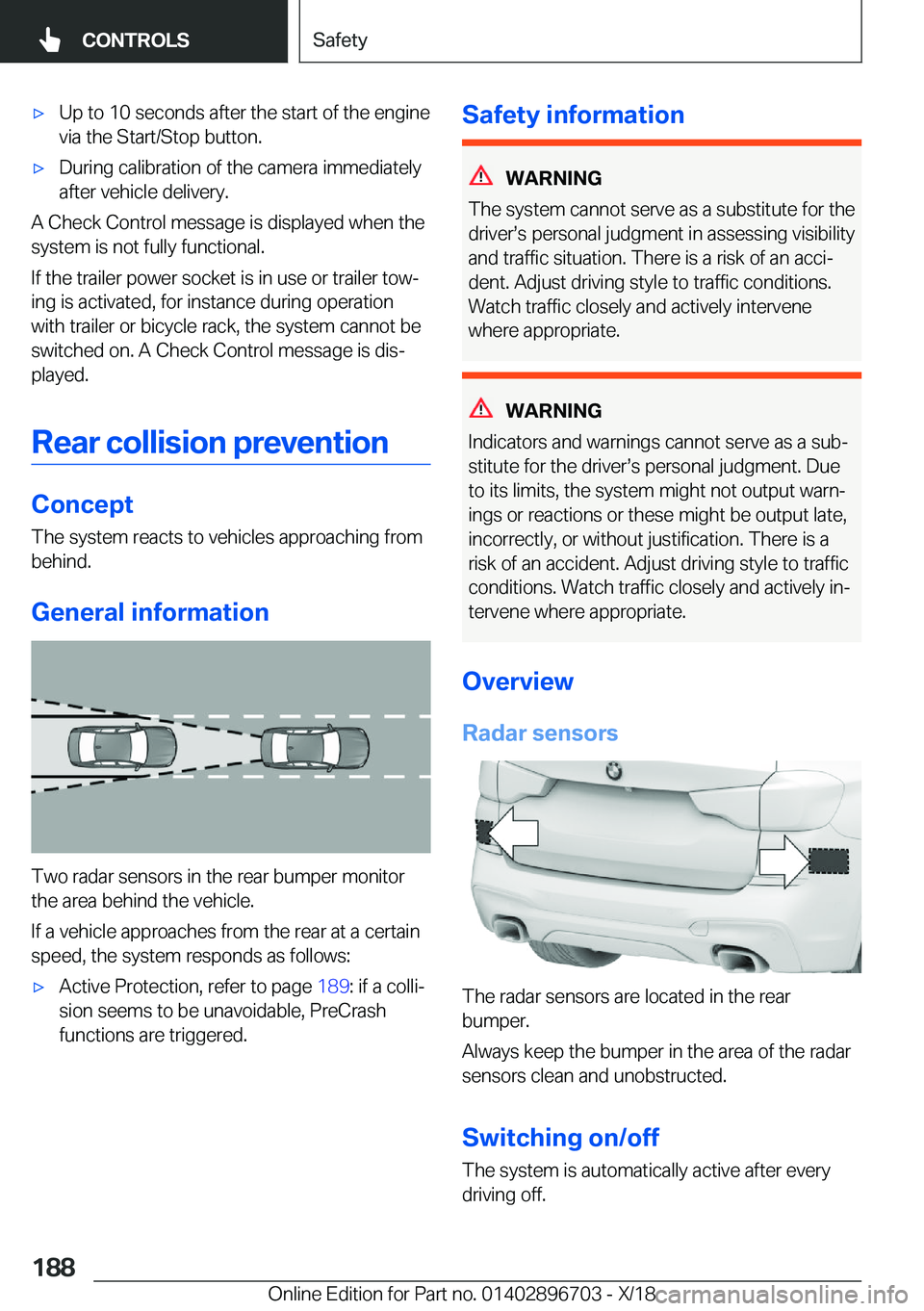 BMW X3 2019  Owners Manual 'x�U�p��t�o��1�0��s�e�c�o�n�d�s��a�f�t�e�r��t�h�e��s�t�a�r�t��o�f��t�h�e��e�n�g�i�n�e
�v�i�a��t�h�e��S�t�a�r�t�/�S�t�o�p��b�u�t�t�o�n�.'x�D�u�r�i�n�g��c�a�l�i�b�r�a�t�i�o�n��o�f�