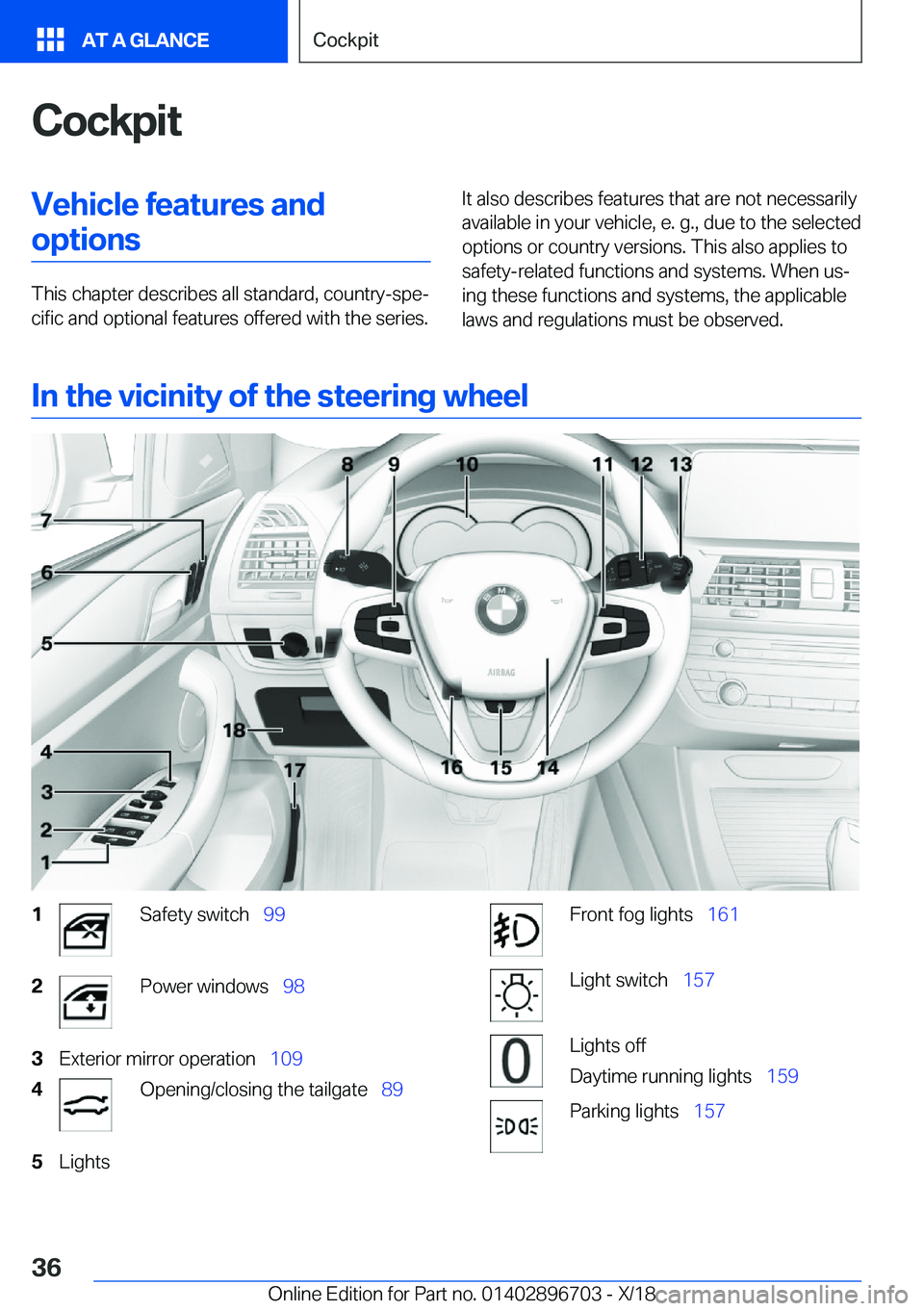 BMW X3 2019 Owners Guide �C�o�c�k�p�i�t�V�e�h�i�c�l�e��f�e�a�t�u�r�e�s��a�n�d�o�p�t�i�o�n�s
�T�h�i�s��c�h�a�p�t�e�r��d�e�s�c�r�i�b�e�s��a�l�l��s�t�a�n�d�a�r�d�,��c�o�u�n�t�r�y�-�s�p�ej�c�i�f�i�c��a�n�d��o�p�t�i�o�n�