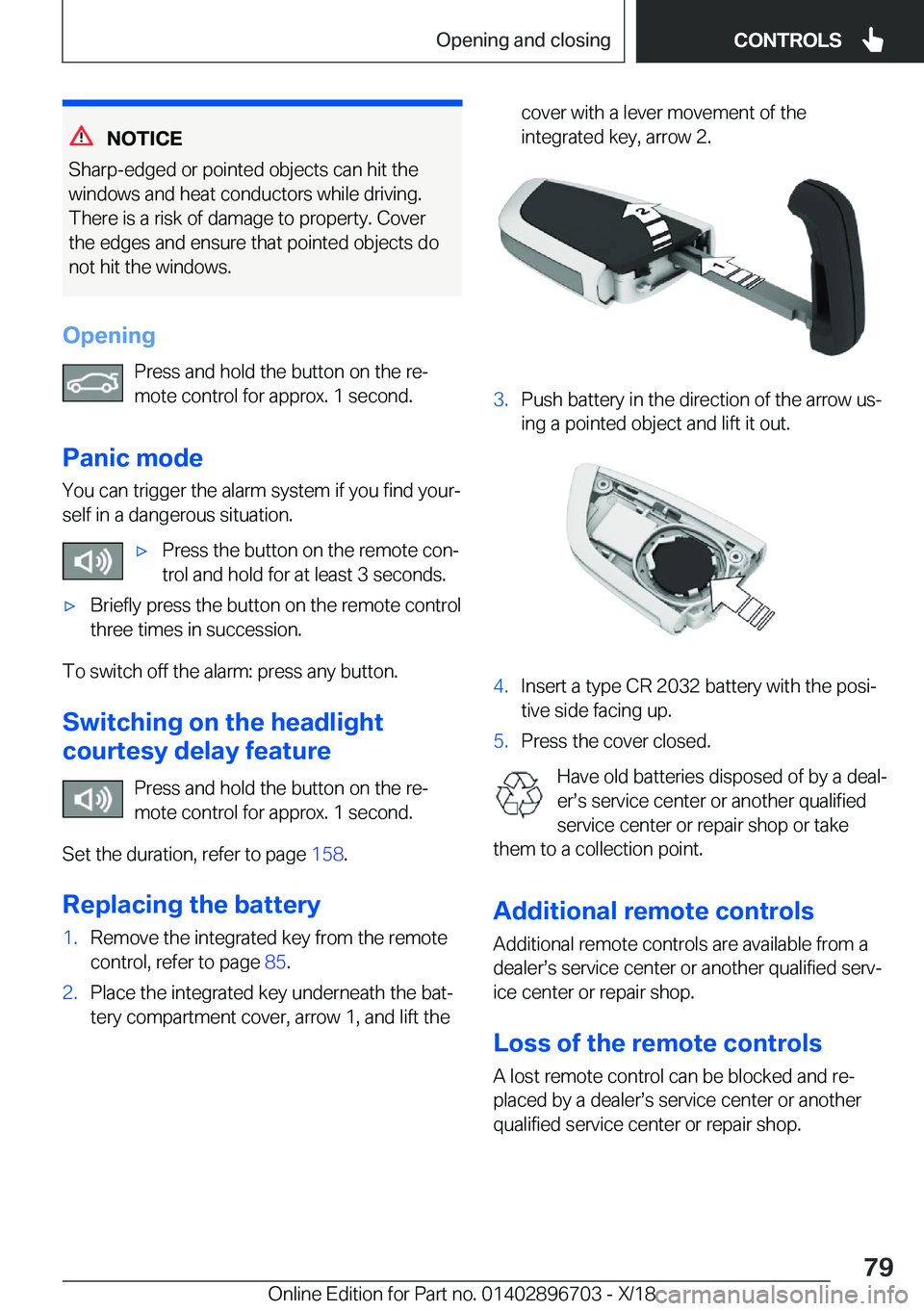 BMW X3 2019 Manual PDF �N�O�T�I�C�E
�S�h�a�r�p�-�e�d�g�e�d��o�r��p�o�i�n�t�e�d��o�b�j�e�c�t�s��c�a�n��h�i�t��t�h�e �w�i�n�d�o�w�s��a�n�d��h�e�a�t��c�o�n�d�u�c�t�o�r�s��w�h�i�l�e��d�r�i�v�i�n�g�.�T�h�e�r�e��i�s�