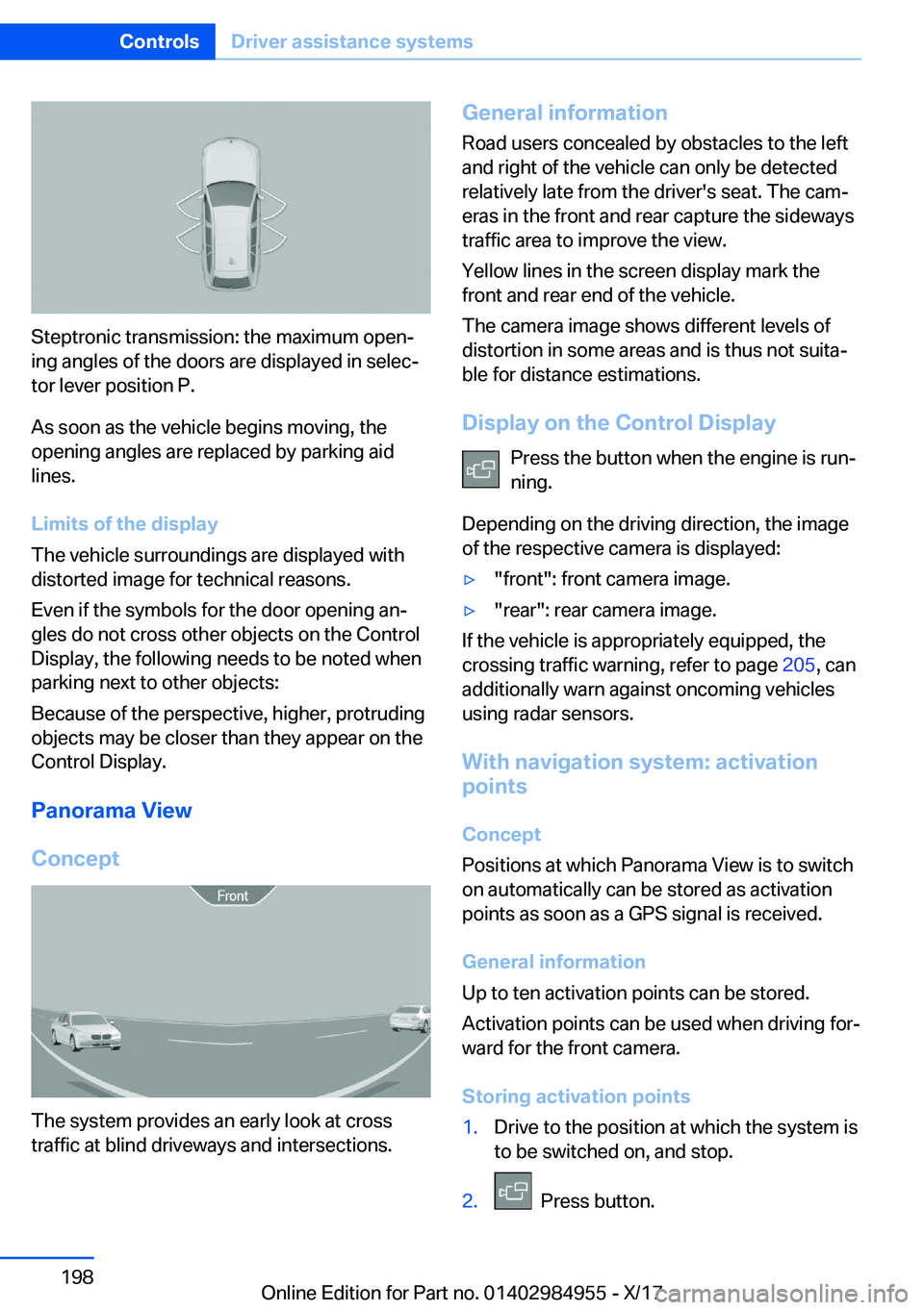 BMW X3 2018  Owners Manual �S�t�e�p�t�r�o�n�i�c� �t�r�a�n�s�m�i�s�s�i�o�n�:� �t�h�e� �m�a�x�i�m�u�m� �o�p�e�nj
�i�n�g� �a�n�g�l�e�s� �o�f� �t�h�e� �d�o�o�r�s� �a�r�e� �d�i�s�p�l�a�y�e�d� �i�n� �s�e�l�e�cj
�t�o�r� �l�e�v�e�r� 