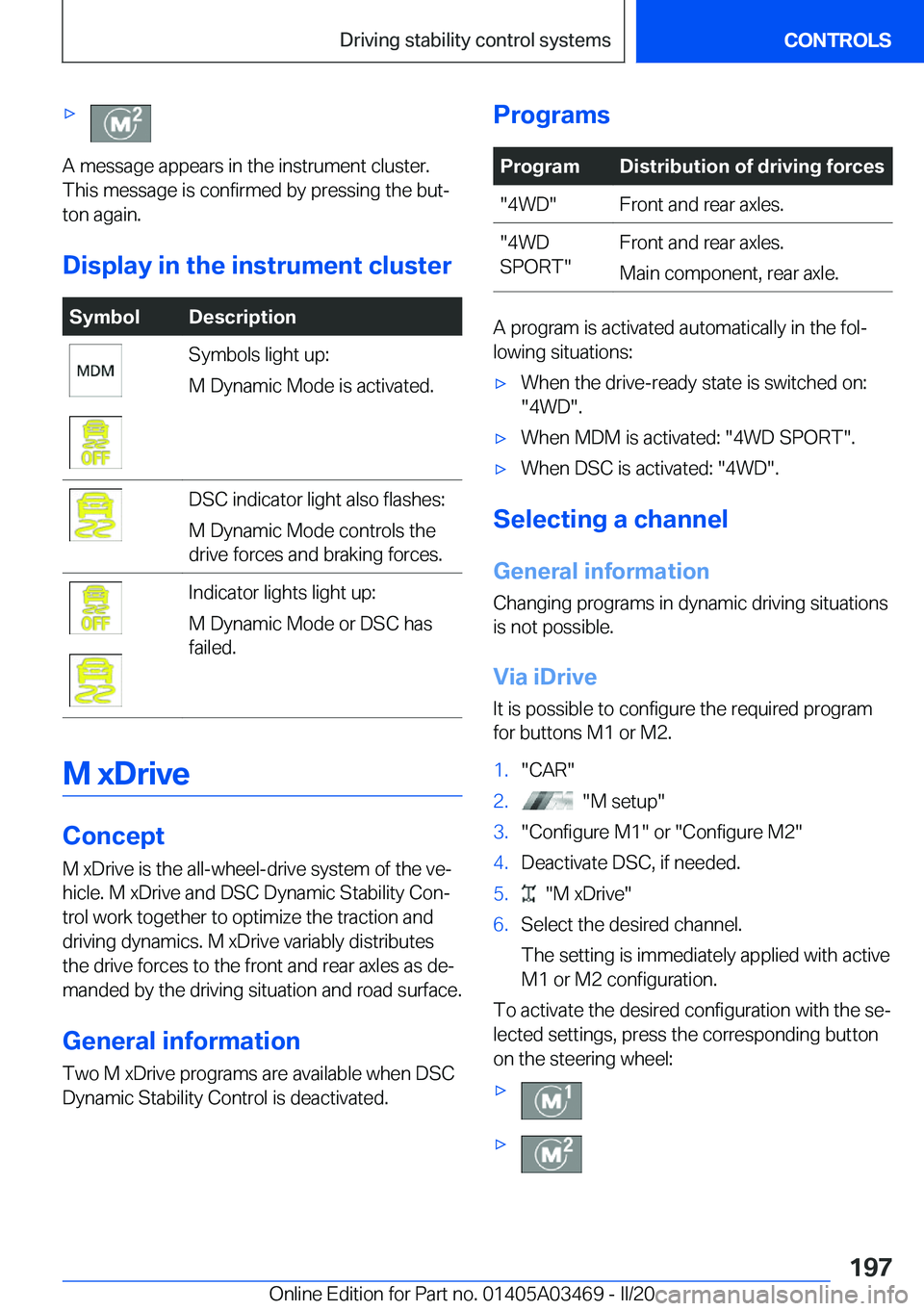 BMW X3 M 2021  Owners Manual 'x
�A��m�e�s�s�a�g�e��a�p�p�e�a�r�s��i�n��t�h�e��i�n�s�t�r�u�m�e�n�t��c�l�u�s�t�e�r�.
�T�h�i�s��m�e�s�s�a�g�e��i�s��c�o�n�f�i�r�m�e�d��b�y��p�r�e�s�s�i�n�g��t�h�e��b�u�t#j
�t�o�n��a�