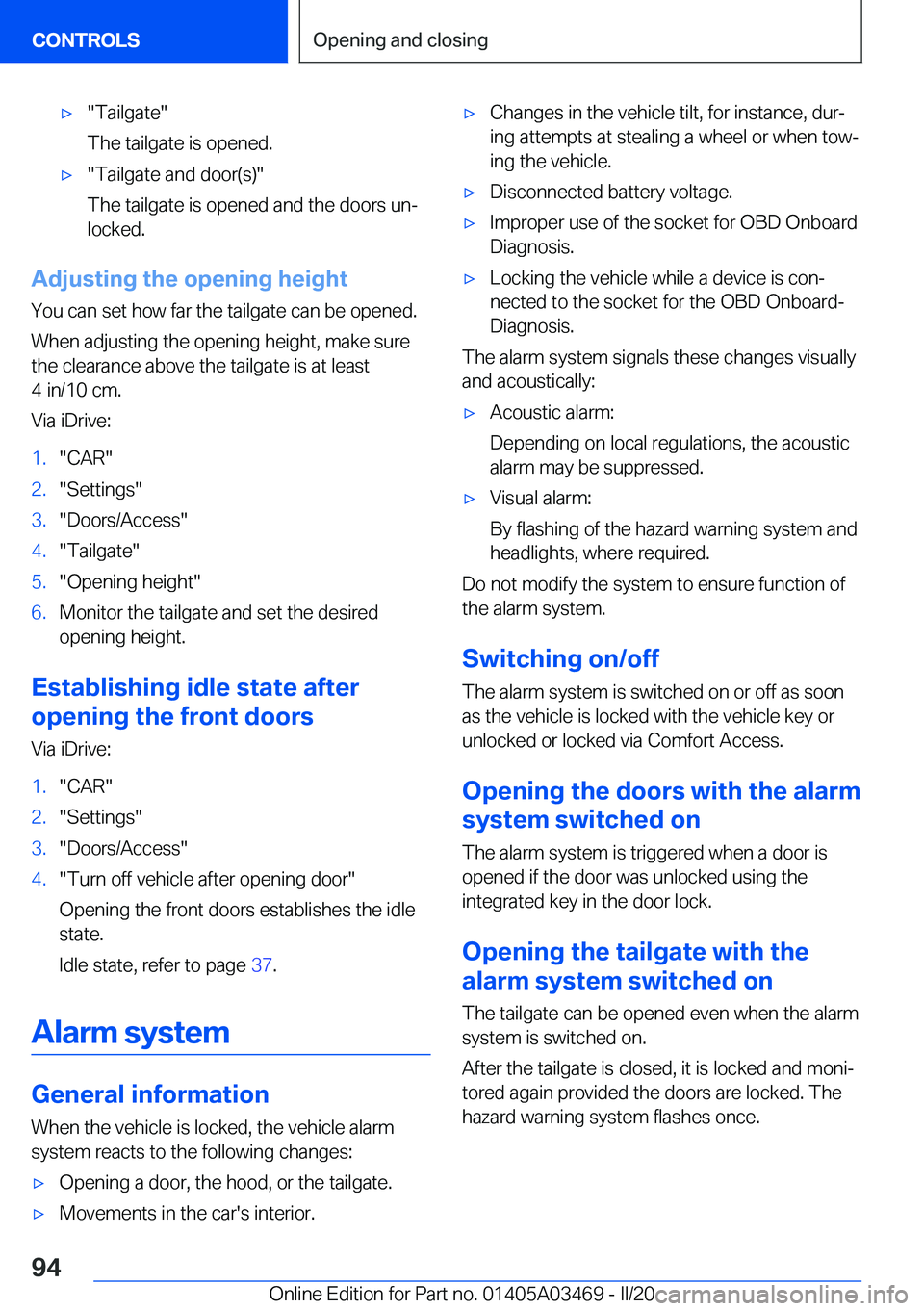 BMW X3 M 2021  Owners Manual 'x�"�T�a�i�l�g�a�t�e�"
�T�h�e��t�a�i�l�g�a�t�e��i�s��o�p�e�n�e�d�.'x�"�T�a�i�l�g�a�t�e��a�n�d��d�o�o�r�(�s�)�"
�T�h�e��t�a�i�l�g�a�t�e��i�s��o�p�e�n�e�d��a�n�d��t�h�e