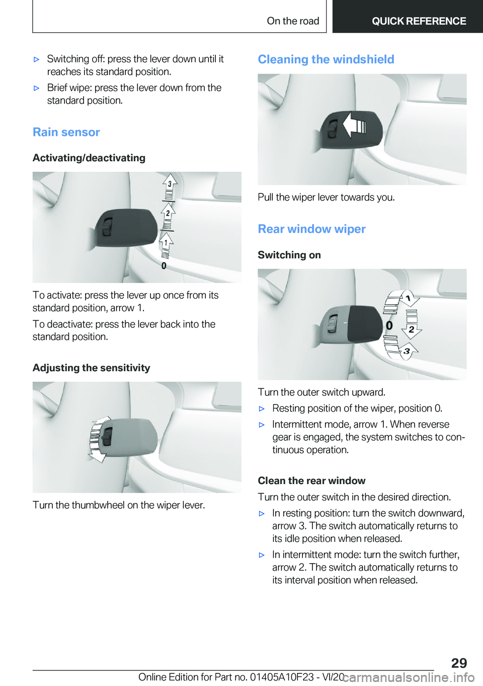 BMW X3 PLUG-IN HYBRID 2021 Owners Manual 'x�S�w�i�t�c�h�i�n�g��o�f�f�:��p�r�e�s�s��t�h�e��l�e�v�e�r��d�o�w�n��u�n�t�i�l��i�t�r�e�a�c�h�e�s��i�t�s��s�t�a�n�d�a�r�d��p�o�s�i�t�i�o�n�.'x�B�r�i�e�f��w�i�p�e�:��p�r�e�s�s��t�h