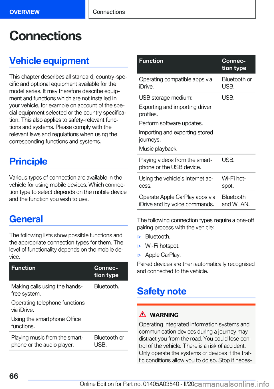 BMW X3 PLUG-IN HYBRID 2020 Repair Manual �C�o�n�n�e�c�t�i�o�n�s�V�e�h�i�c�l�e��e�q�u�i�p�m�e�n�t
�T�h�i�s��c�h�a�p�t�e�r��d�e�s�c�r�i�b�e�s��a�l�l��s�t�a�n�d�a�r�d�,��c�o�u�n�t�r�y�-�s�p�ej�c�i�f�i�c��a�n�d��o�p�t�i�o�n�a�l��e�q�u�