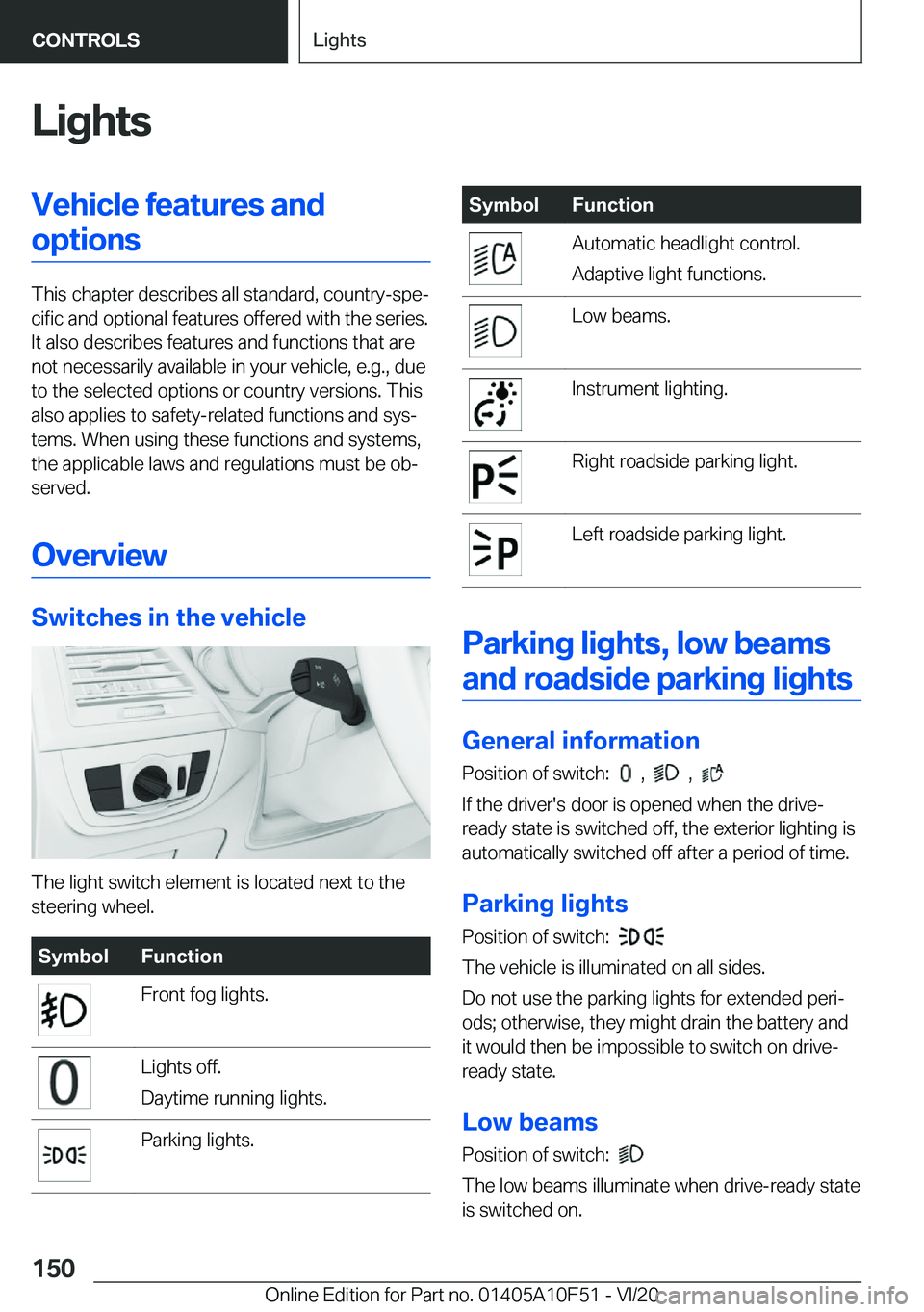 BMW X4 2021  Owners Manual �L�i�g�h�t�s�V�e�h�i�c�l�e��f�e�a�t�u�r�e�s��a�n�d�o�p�t�i�o�n�s
�T�h�i�s��c�h�a�p�t�e�r��d�e�s�c�r�i�b�e�s��a�l�l��s�t�a�n�d�a�r�d�,��c�o�u�n�t�r�y�-�s�p�e#j�c�i�f�i�c��a�n�d��o�p�t�i�o�n�a�