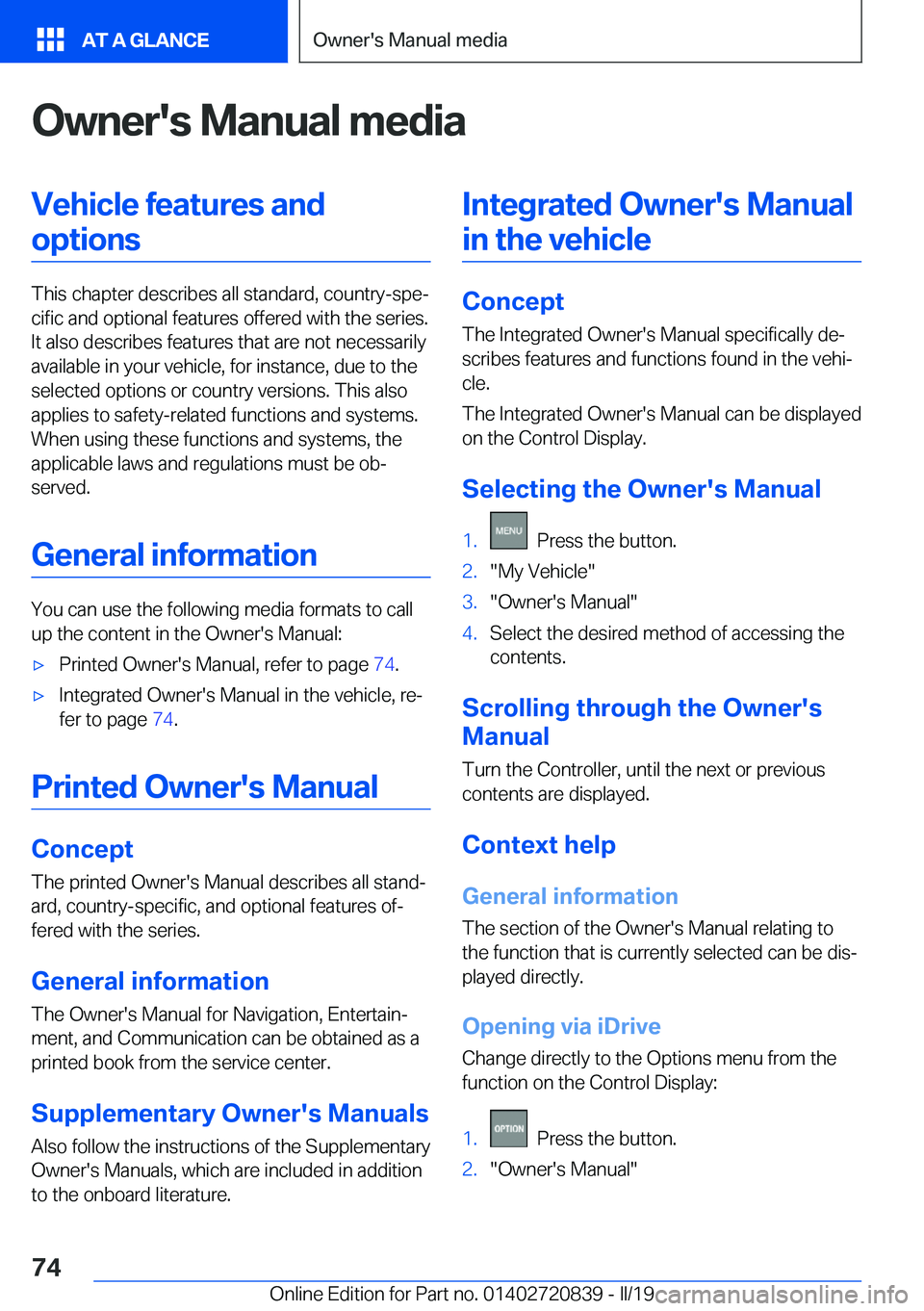 BMW X4 2019 Manual PDF �O�w�n�e�r�'�s��M�a�n�u�a�l��m�e�d�i�a�V�e�h�i�c�l�e��f�e�a�t�u�r�e�s��a�n�d�o�p�t�i�o�n�s
�T�h�i�s��c�h�a�p�t�e�r��d�e�s�c�r�i�b�e�s��a�l�l��s�t�a�n�d�a�r�d�,��c�o�u�n�t�r�y�-�s�p�ej�c�