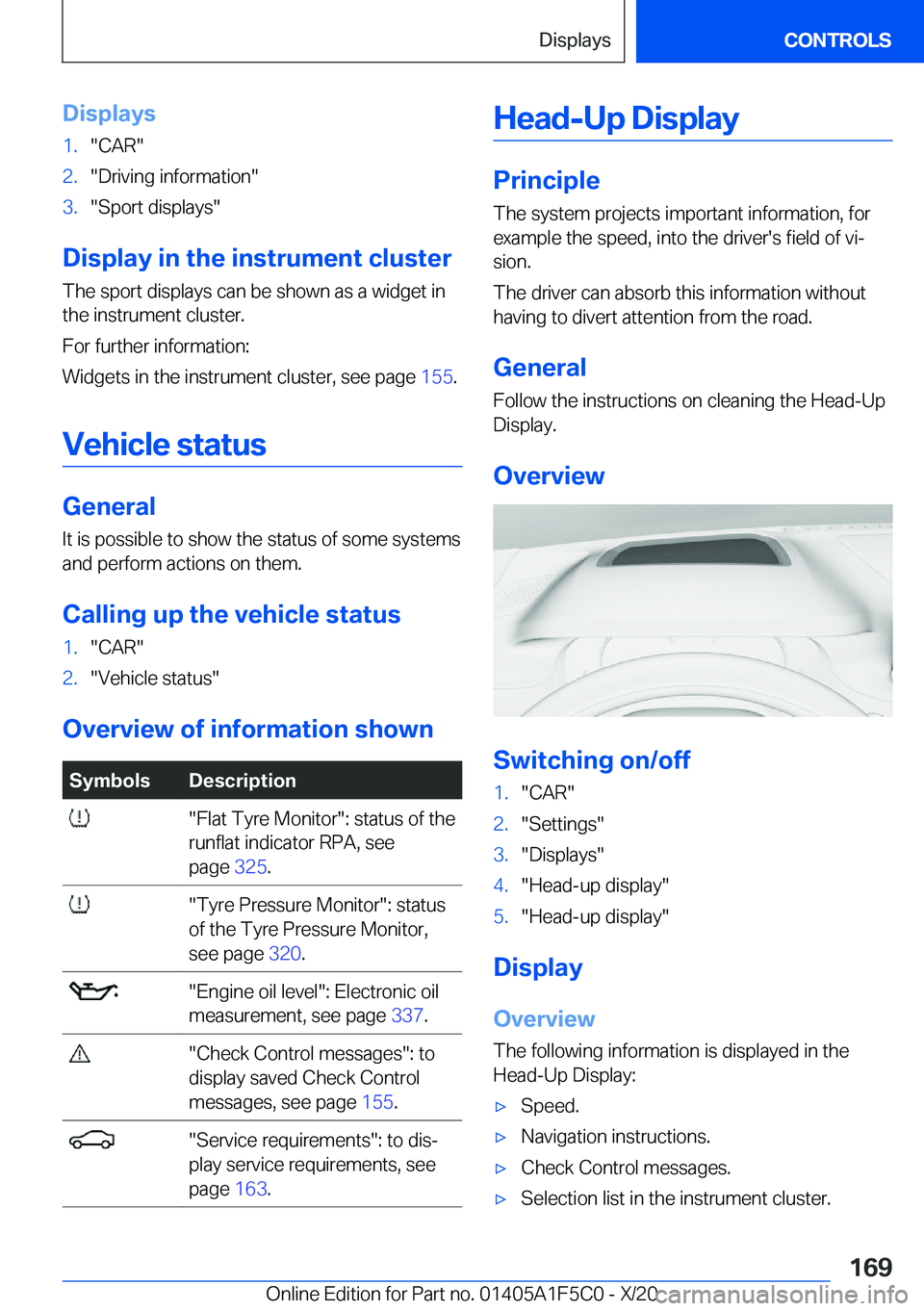 BMW X4 M 2021  Owners Manual �D�i�s�p�l�a�y�s�1�.��C�A�R��2�.��D�r�i�v�i�n�g��i�n�f�o�r�m�a�t�i�o�n��3�.��S�p�o�r�t��d�i�s�p�l�a�y�s�
�D�i�s�p�l�a�y��i�n��t�h�e��i�n�s�t�r�u�m�e�n�t��c�l�u�s�t�e�r
�T�h�e��s�p�o�r�t�
