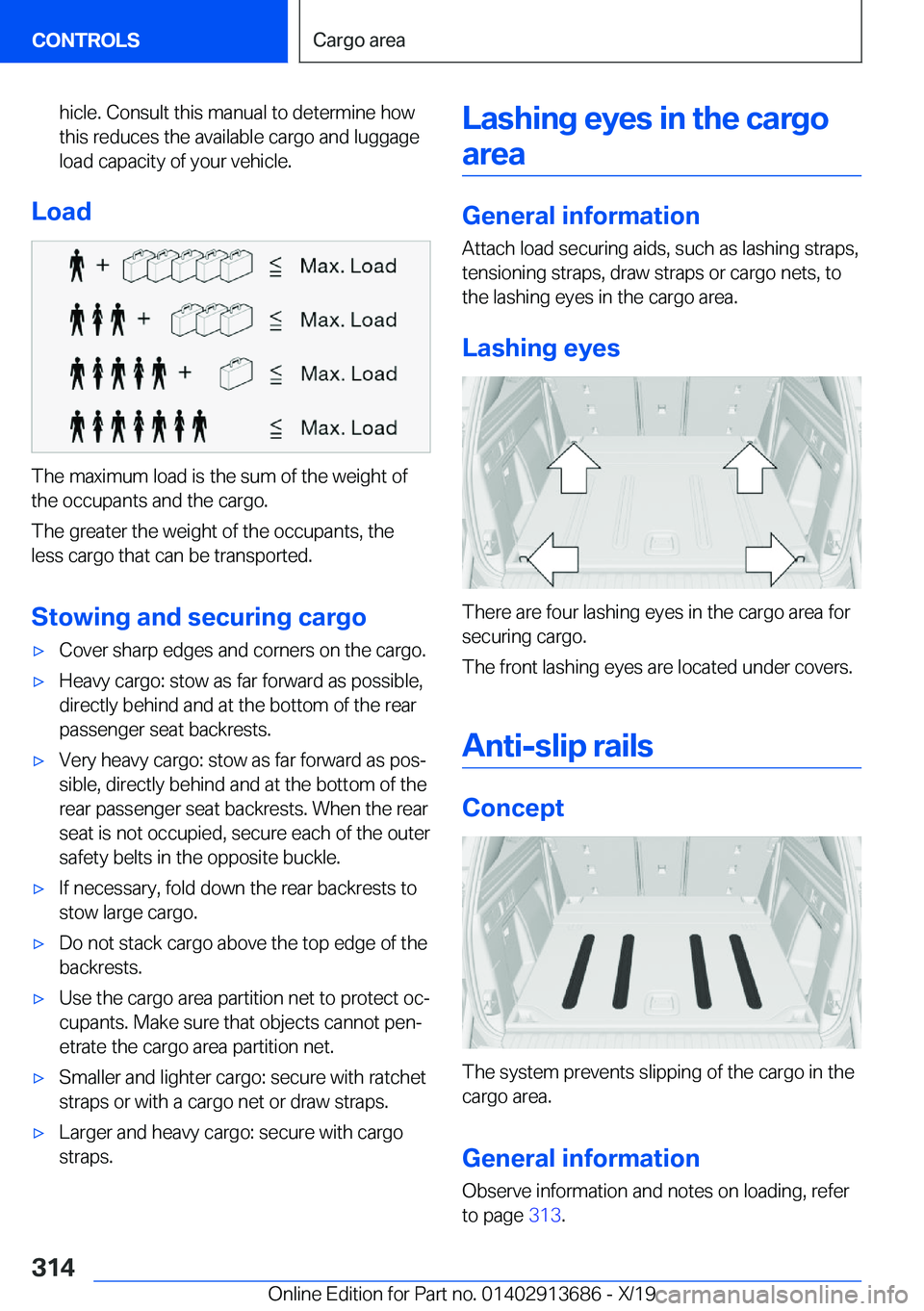 BMW X5 2020  Owners Manual �h�i�c�l�e�.��C�o�n�s�u�l�t��t�h�i�s��m�a�n�u�a�l��t�o��d�e�t�e�r�m�i�n�e��h�o�w�t�h�i�s��r�e�d�u�c�e�s��t�h�e��a�v�a�i�l�a�b�l�e��c�a�r�g�o��a�n�d��l�u�g�g�a�g�e�l�o�a�d��c�a�p�a�c�i�t�y