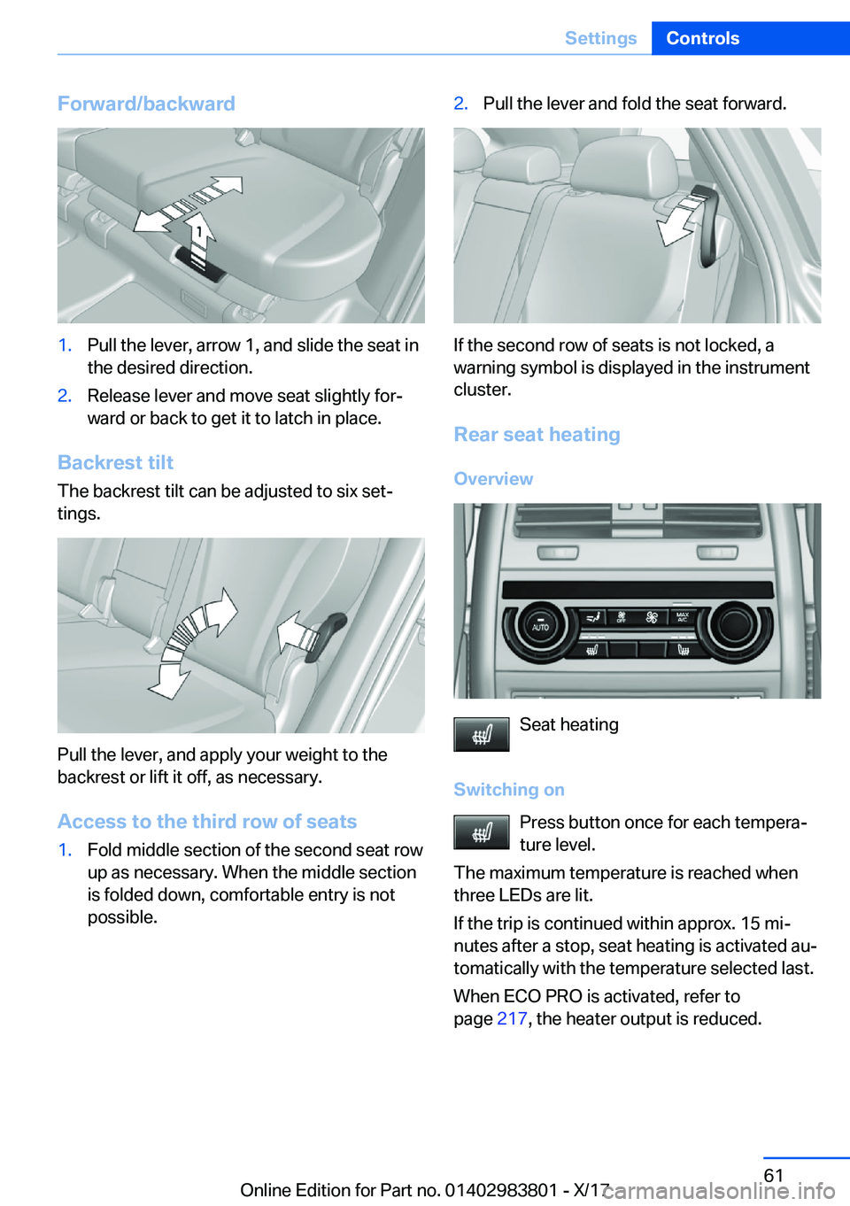 BMW X5 2018 Repair Manual �F�o�r�w�a�r�d�/�b�a�c�k�w�a�r�d�1�.�P�u�l�l� �t�h�e� �l�e�v�e�r�,� �a�r�r�o�w� �1�,� �a�n�d� �s�l�i�d�e� �t�h�e� �s�e�a�t� �i�n�t�h�e� �d�e�s�i�r�e�d� �d�i�r�e�c�t�i�o�n�.�2�.�R�e�l�e�a�s�e� �l�e�v�e