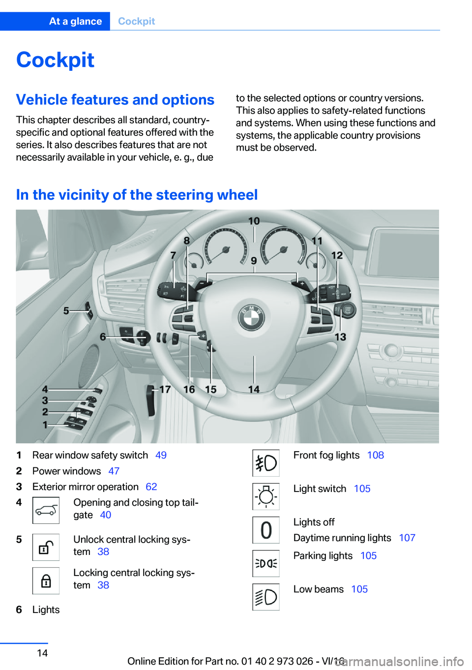 BMW X5 2017 User Guide �C�o�c�k�p�i�t�V�e�h�i�c�l�e��f�e�a�t�u�r�e�s��a�n�d��o�p�t�i�o�n�s
�T�h�i�s� �c�h�a�p�t�e�r� �d�e�s�c�r�i�b�e�s� �a�l�l� �s�t�a�n�d�a�r�d�,� �c�o�u�n�t�r�y�- �s�p�e�c�i�f�i�c� �a�n�d� �o�p�t�i�o�n