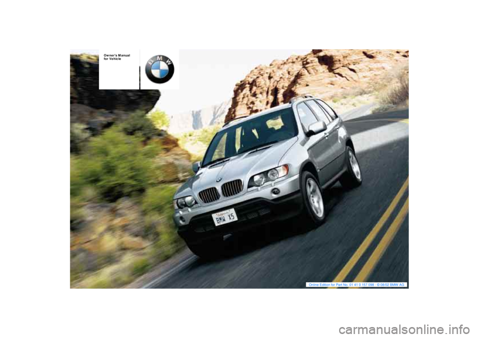 BMW X5 3.0I 2003  Owners Manual 