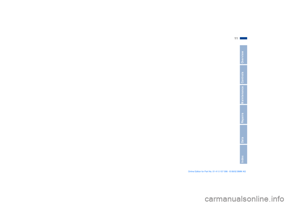 BMW X5 4.6IS 2003 User Guide  
11n
 
OverviewControlsMaintenanceRepairsDataIndex 
