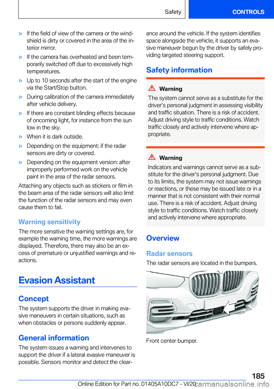 BMW X5M 2021  Owners Manual 'x�I�f��t�h�e��f�i�e�l�d��o�f��v�i�e�w��o�f��t�h�e��c�a�m�e�r�a��o�r��t�h�e��w�i�n�d#j�s�h�i�e�l�d��i�s��d�i�r�t�y��o�r��c�o�v�e�r�e�d��i�n��t�h�e��a�r�e�a��o�f��t�h�e��i�n#j
�