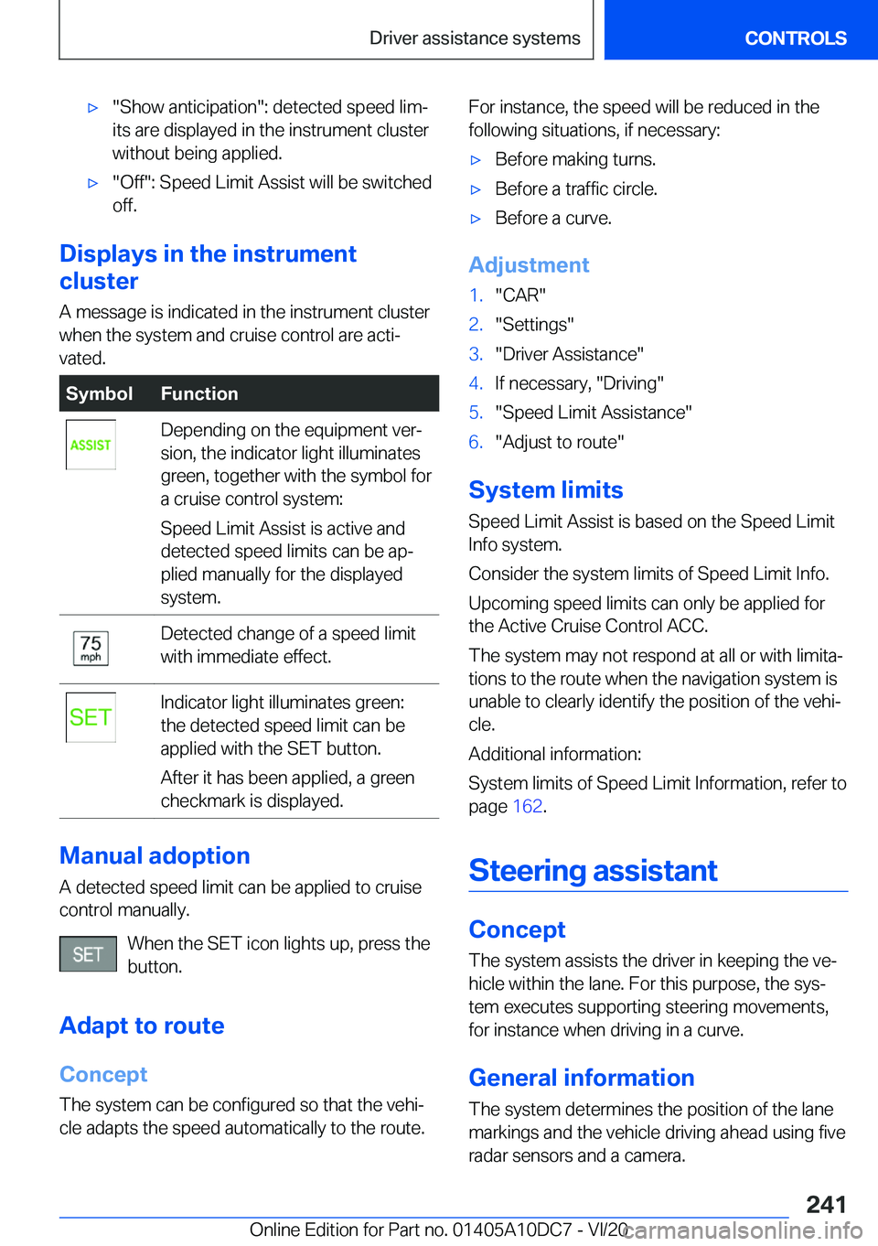 BMW X5M 2021  Owners Manual 'x�"�S�h�o�w��a�n�t�i�c�i�p�a�t�i�o�n�"�:��d�e�t�e�c�t�e�d��s�p�e�e�d��l�i�m#j�i�t�s��a�r�e��d�i�s�p�l�a�y�e�d��i�n��t�h�e��i�n�s�t�r�u�m�e�n�t��c�l�u�s�t�e�r
�w�i�t�h�o�u�t��b�