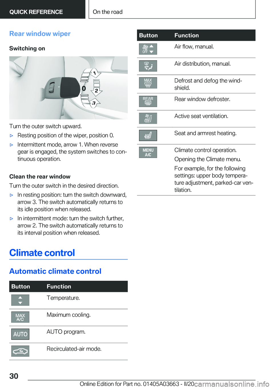 BMW X5 PLUG-IN HYBRID 2021 Owners Manual �R�e�a�r��w�i�n�d�o�w��w�i�p�e�r
�S�w�i�t�c�h�i�n�g��o�n
�T�u�r�n��t�h�e��o�u�t�e�r��s�w�i�t�c�h��u�p�w�a�r�d�.
'x�R�e�s�t�i�n�g��p�o�s�i�t�i�o�n��o�f��t�h�e��w�i�p�e�r�,��p�o�s�i�t�i�