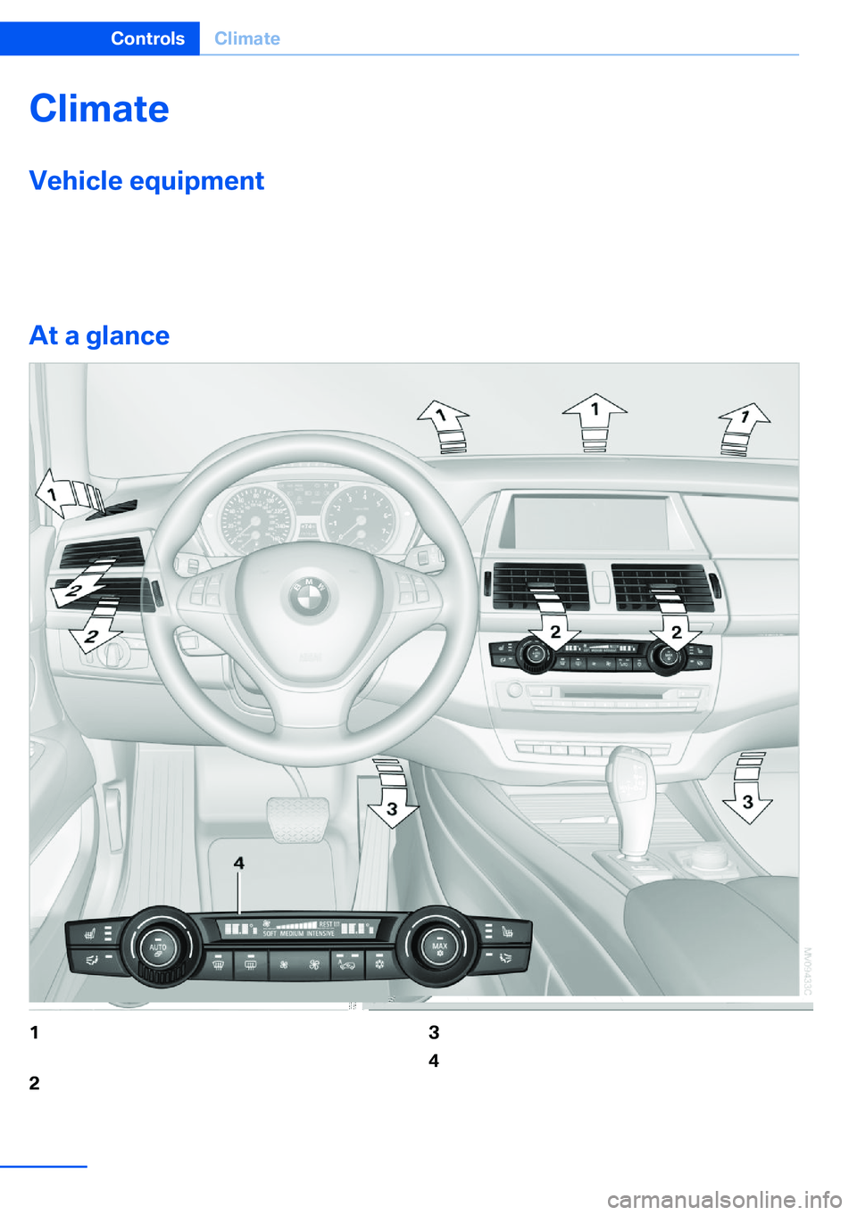 BMW X5 XDRIVE 35I SPORT ACTIVITY 2013 Owners Manual ClimateVehicle equipmentThis chapter describes all series equipment as
well as country-specific and special equipment
offered for this model series.Therefore, it alsodescribes equipment that may not b BMW X5 XDRIVE 35I SPORT ACTIVITY 2013 Owners Manual ClimateVehicle equipmentThis chapter describes all series equipment as
well as country-specific and special equipment
offered for this model series.Therefore, it alsodescribes equipment that may not b