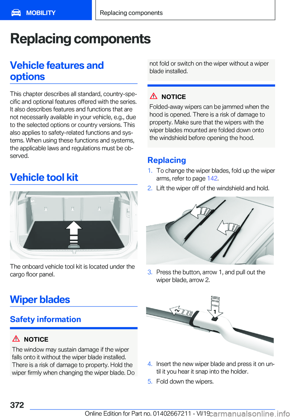 BMW X6 2020  Owners Manual �R�e�p�l�a�c�i�n�g��c�o�m�p�o�n�e�n�t�s�V�e�h�i�c�l�e��f�e�a�t�u�r�e�s��a�n�d�o�p�t�i�o�n�s
�T�h�i�s��c�h�a�p�t�e�r��d�e�s�c�r�i�b�e�s��a�l�l��s�t�a�n�d�a�r�d�,��c�o�u�n�t�r�y�-�s�p�ej�c�i�f�