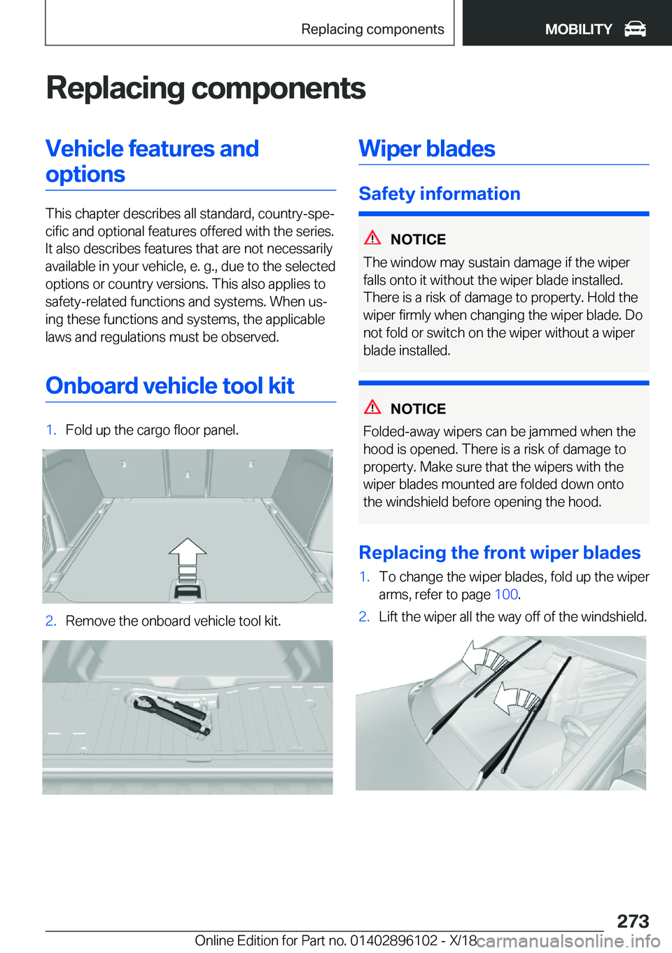 BMW X6 2019  Owners Manual �R�e�p�l�a�c�i�n�g��c�o�m�p�o�n�e�n�t�s�V�e�h�i�c�l�e��f�e�a�t�u�r�e�s��a�n�d�o�p�t�i�o�n�s
�T�h�i�s��c�h�a�p�t�e�r��d�e�s�c�r�i�b�e�s��a�l�l��s�t�a�n�d�a�r�d�,��c�o�u�n�t�r�y�-�s�p�ej�c�i�f�