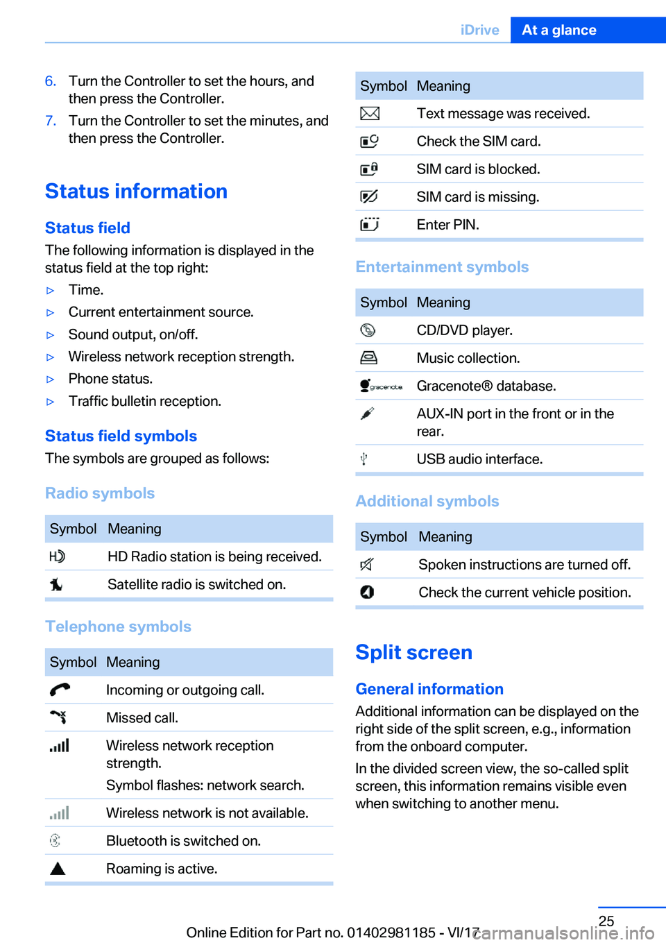 BMW X6 2018 Owners Manual �6�.�T�u�r�n� �t�h�e� �C�o�n�t�r�o�l�l�e�r� �t�o� �s�e�t� �t�h�e� �h�o�u�r�s�,� �a�n�d
�t�h�e�n� �p�r�e�s�s� �t�h�e� �C�o�n�t�r�o�l�l�e�r�.�7�.�T�u�r�n� �t�h�e� �C�o�n�t�r�o�l�l�e�r� �t�o� �s�e�t� �t�