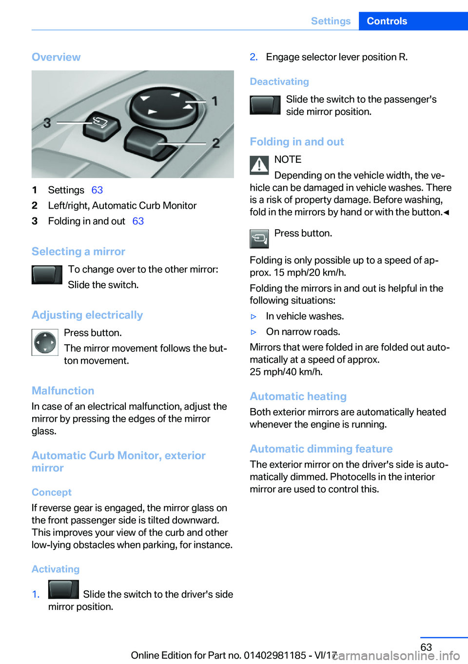 BMW X6 2018 Repair Manual �O�v�e�r�v�i�e�w�1�S�e�t�t�i�n�g�s\_�6�3�2�L�e�f�t�/�r�i�g�h�t�,� �A�u�t�o�m�a�t�i�c� �C�u�r�b� �M�o�n�i�t�o�r�3�F�o�l�d�i�n�g� �i�n� �a�n�d� �o�u�t\_ �6�3
�S�e�l�e�c�t�i�n�g��a��m�i�r�r�o�r
�T�