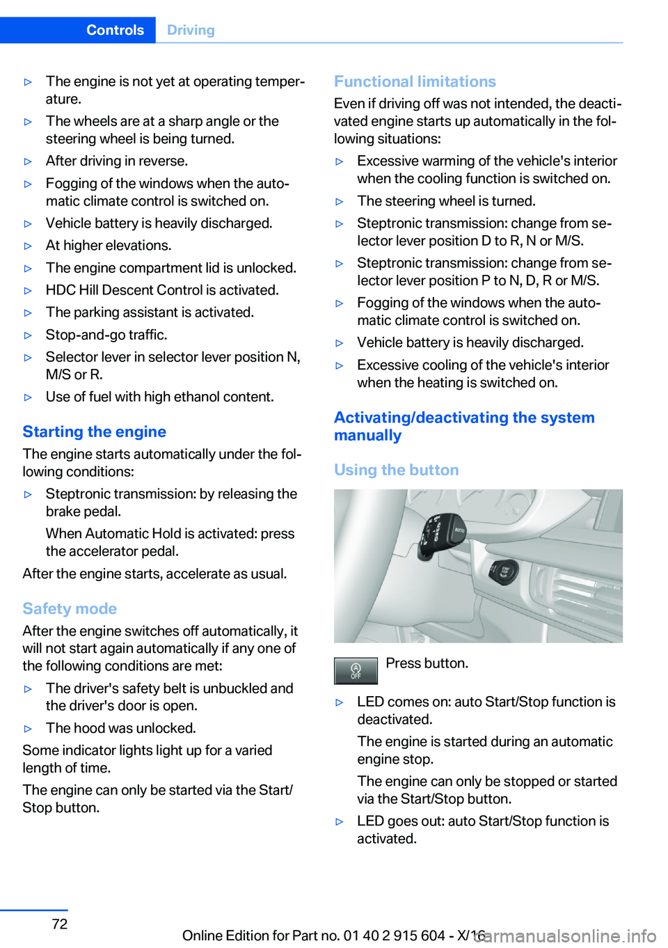 BMW X6 2017 Manual PDF 'y�T�h�e� �e�n�g�i�n�e� �i�s� �n�o�t� �y�e�t� �a�t� �o�p�e�r�a�t�i�n�g� �t�e�m�p�e�rj�a�t�u�r�e�.'y�T�h�e� �w�h�e�e�l�s� �a�r�e� �a�t� �a� �s�h�a�r�p� �a�n�g�l�e� �o�r� �t�h�e
�s�t�e�e�r�i�n�