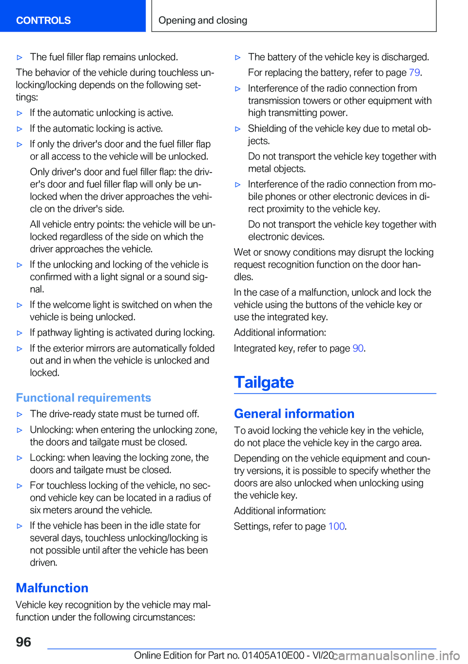 BMW X6 M 2021  Owners Manual 'x�T�h�e��f�u�e�l��f�i�l�l�e�r��f�l�a�p��r�e�m�a�i�n�s��u�n�l�o�c�k�e�d�.
�T�h�e��b�e�h�a�v�i�o�r��o�f��t�h�e��v�e�h�i�c�l�e��d�u�r�i�n�g��t�o�u�c�h�l�e�s�s��u�n#j�l�o�c�k�i�n�g�/�l�o�