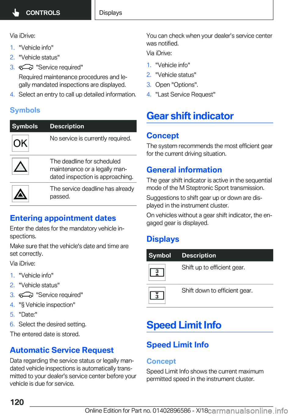 BMW X6 M 2019  Owners Manual �V�i�a��i�D�r�i�v�e�:�1�.��V�e�h�i�c�l�e��i�n�f�o��2�.��V�e�h�i�c�l�e��s�t�a�t�u�s��3�.����S�e�r�v�i�c�e��r�e�q�u�i�r�e�d�
�R�e�q�u�i�r�e�d��m�a�i�n�t�e�n�a�n�c�e��p�r�o�c�e�d�u�r�e�s��