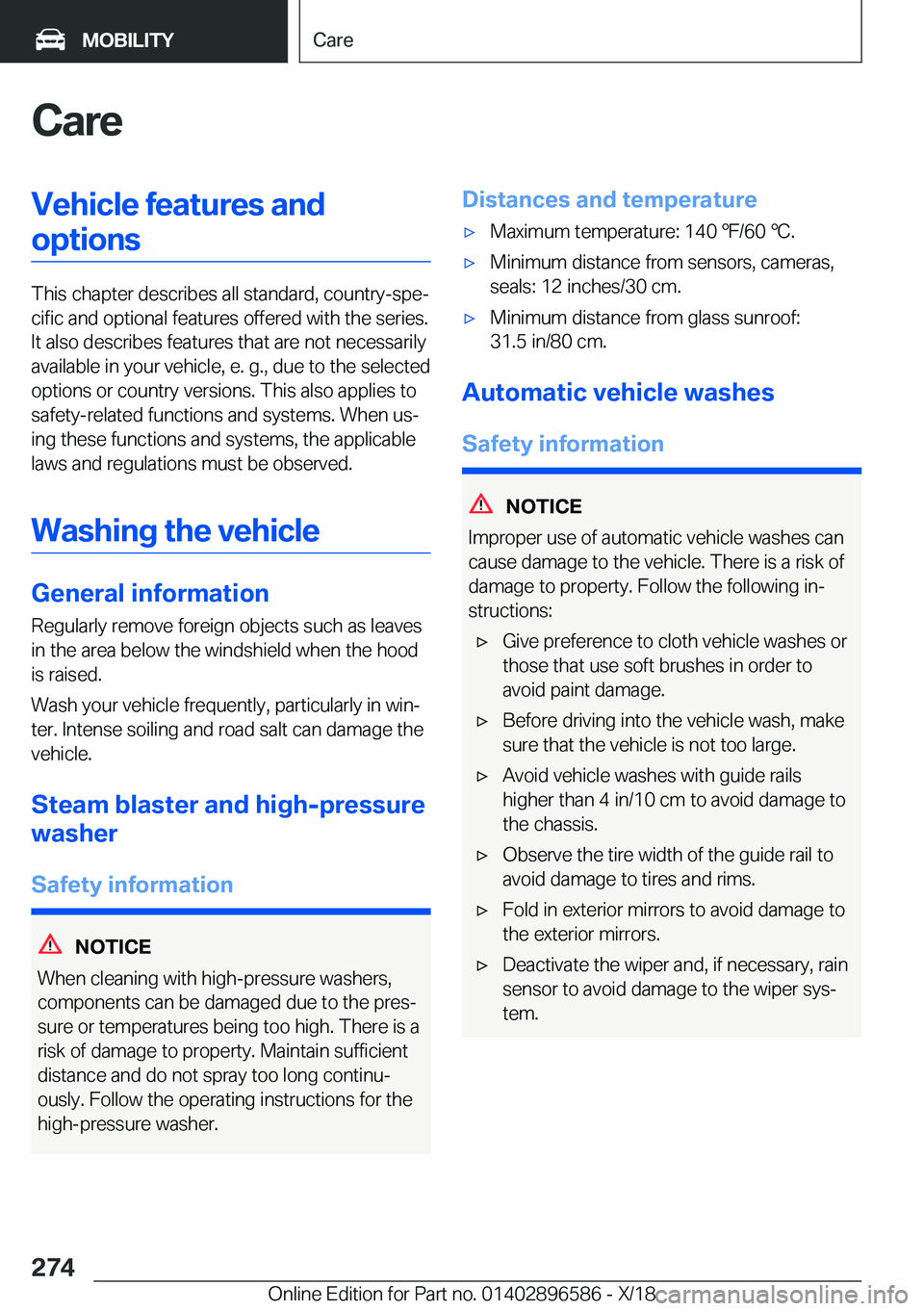 BMW X6 M 2019  Owners Manual �C�a�r�e�V�e�h�i�c�l�e��f�e�a�t�u�r�e�s��a�n�d�o�p�t�i�o�n�s
�T�h�i�s��c�h�a�p�t�e�r��d�e�s�c�r�i�b�e�s��a�l�l��s�t�a�n�d�a�r�d�,��c�o�u�n�t�r�y�-�s�p�ej�c�i�f�i�c��a�n�d��o�p�t�i�o�n�a�l��