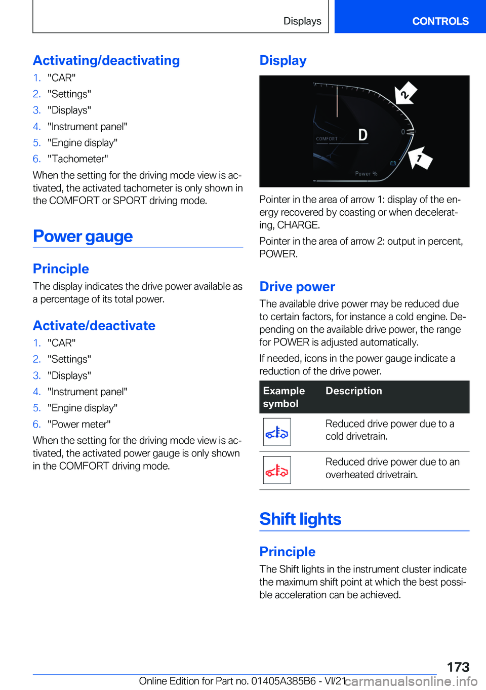 BMW X7 2022  Owners Manual �A�c�t�i�v�a�t�i�n�g�/�d�e�a�c�t�i�v�a�t�i�n�g�1�.�"�C�A�R�"�2�.�"�S�e�t�t�i�n�g�s�"�3�.�"�D�i�s�p�l�a�y�s�"�4�.�"�I�n�s�t�r�u�m�e�n�t��p�a�n�e�l�"�5�.�"�E�n�g�i�n