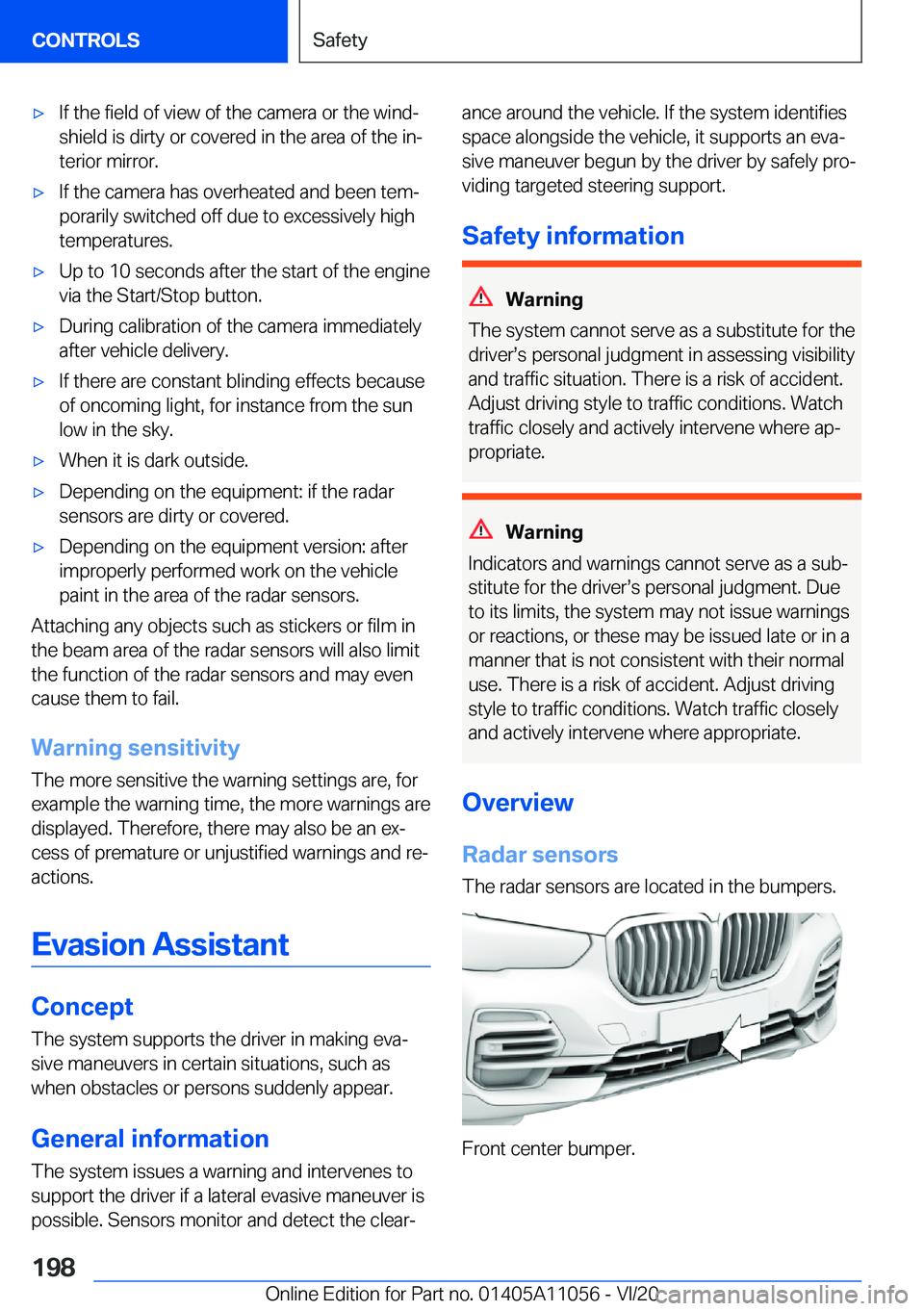 BMW X7 2021  Owners Manual 'x�I�f��t�h�e��f�i�e�l�d��o�f��v�i�e�w��o�f��t�h�e��c�a�m�e�r�a��o�r��t�h�e��w�i�n�d#j�s�h�i�e�l�d��i�s��d�i�r�t�y��o�r��c�o�v�e�r�e�d��i�n��t�h�e��a�r�e�a��o�f��t�h�e��i�n#j
�