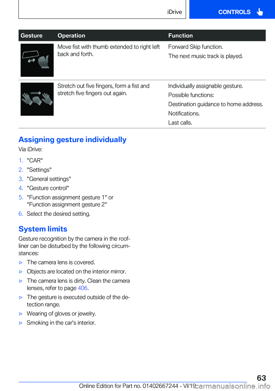 BMW X7 2020 Repair Manual �G�e�s�t�u�r�e�O�p�e�r�a�t�i�o�n�F�u�n�c�t�i�o�n�M�o�v�e��f�i�s�t��w�i�t�h��t�h�u�m�b��e�x�t�e�n�d�e�d��t�o��r�i�g�h�t��l�e�f�t�b�a�c�k��a�n�d��f�o�r�t�h�.�F�o�r�w�a�r�d��S�k�i�p��f�u�n�c�t