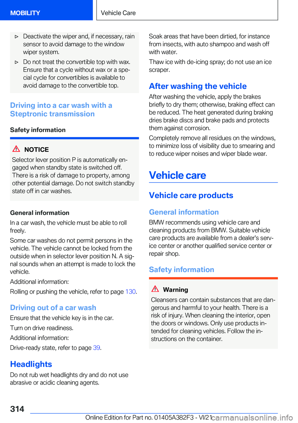 BMW Z4 2022  Owners Manual 'x�D�e�a�c�t�i�v�a�t�e��t�h�e��w�i�p�e�r��a�n�d�,��i�f��n�e�c�e�s�s�a�r�y�,��r�a�i�n
�s�e�n�s�o�r��t�o��a�v�o�i�d��d�a�m�a�g�e��t�o��t�h�e��w�i�n�d�o�w
�w�i�p�e�r��s�y�s�t�e�m�.'x