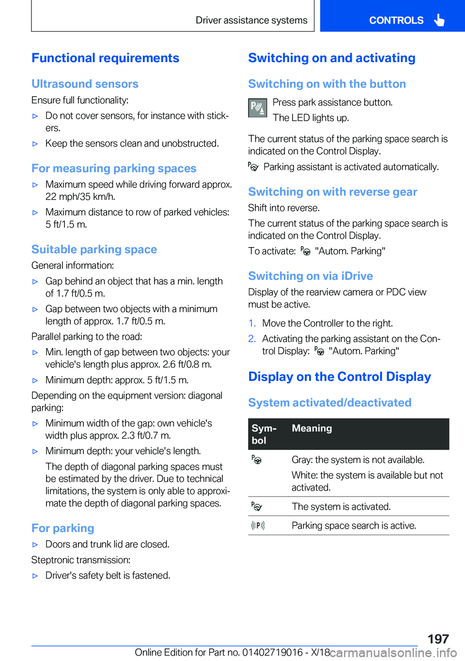 BMW Z4 2019  Owners Manual �F�u�n�c�t�i�o�n�a�l��r�e�q�u�i�r�e�m�e�n�t�s
�U�l�t�r�a�s�o�u�n�d��s�e�n�s�o�r�s �E�n�s�u�r�e��f�u�l�l��f�u�n�c�t�i�o�n�a�l�i�t�y�:'x�D�o��n�o�t��c�o�v�e�r��s�e�n�s�o�r�s�,��f�o�r��i�n�s