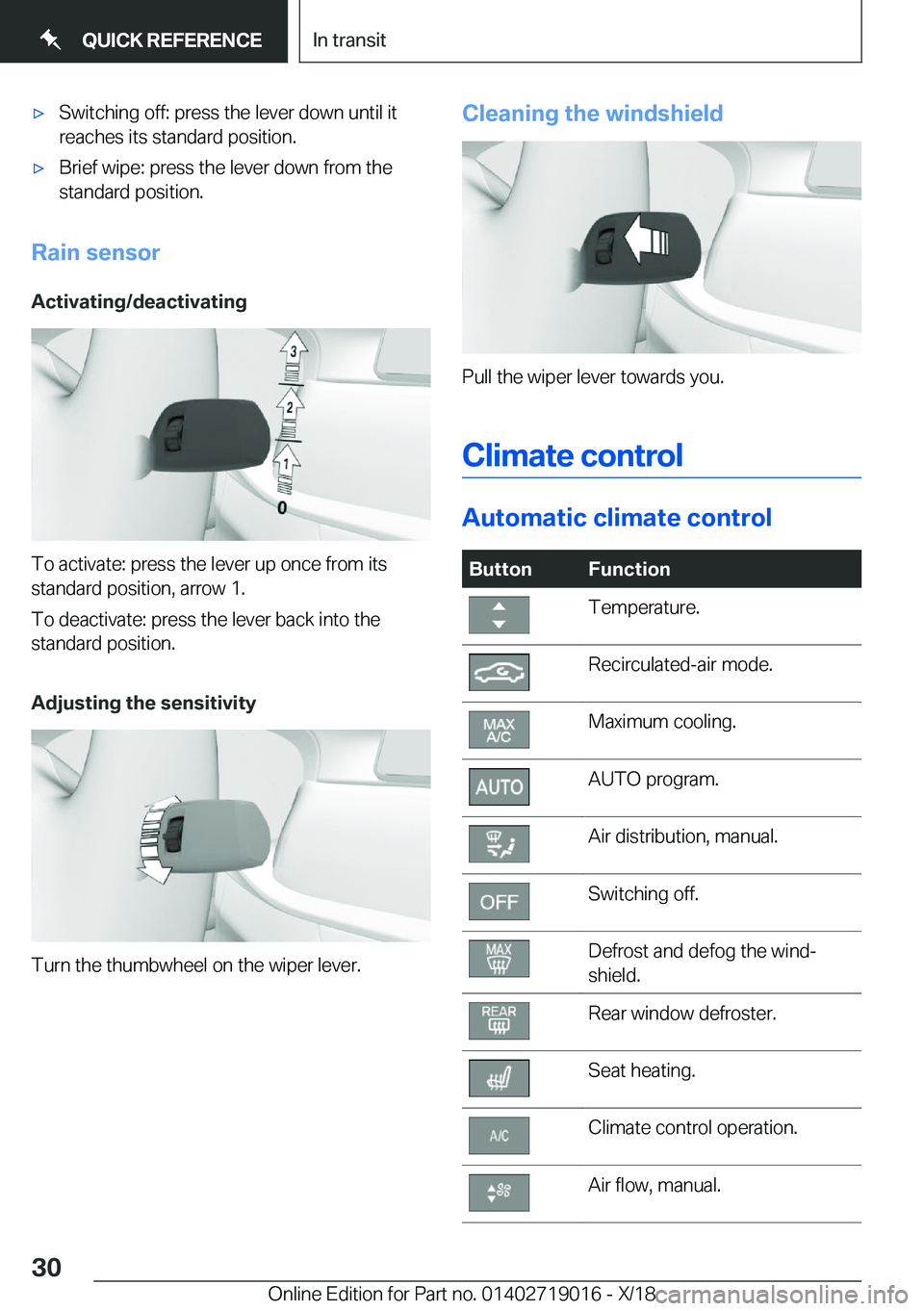 BMW Z4 2019 Owners Manual 'x�S�w�i�t�c�h�i�n�g��o�f�f�:��p�r�e�s�s��t�h�e��l�e�v�e�r��d�o�w�n��u�n�t�i�l��i�t�r�e�a�c�h�e�s��i�t�s��s�t�a�n�d�a�r�d��p�o�s�i�t�i�o�n�.'x�B�r�i�e�f��w�i�p�e�:��p�r�e�s�s��t�h