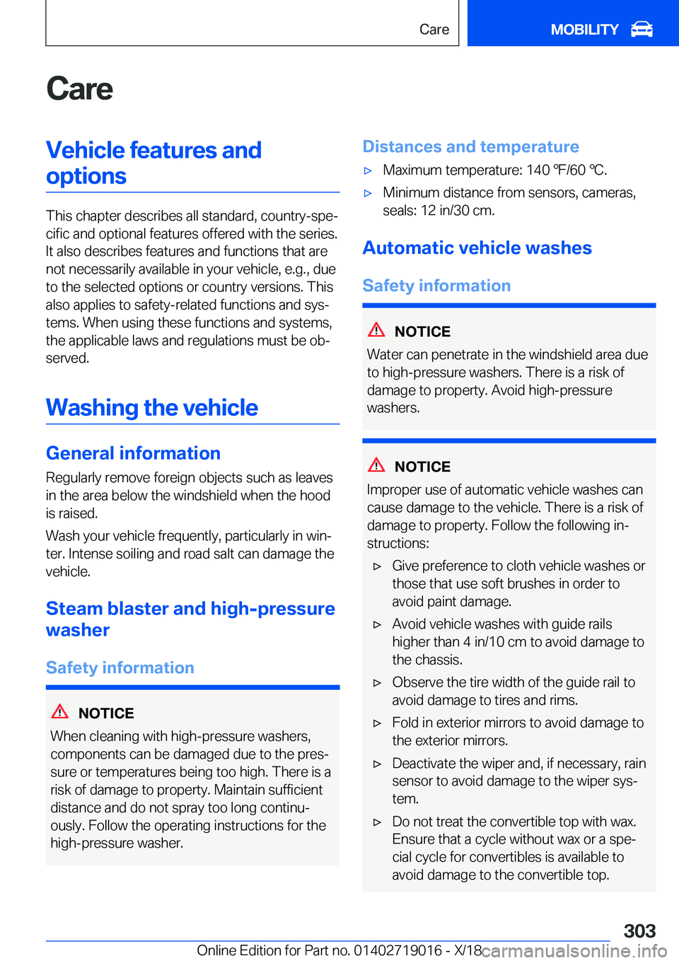 BMW Z4 2019  Owners Manual �C�a�r�e�V�e�h�i�c�l�e��f�e�a�t�u�r�e�s��a�n�d�o�p�t�i�o�n�s
�T�h�i�s��c�h�a�p�t�e�r��d�e�s�c�r�i�b�e�s��a�l�l��s�t�a�n�d�a�r�d�,��c�o�u�n�t�r�y�-�s�p�ej�c�i�f�i�c��a�n�d��o�p�t�i�o�n�a�l��