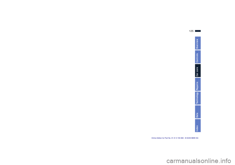 BMW Z8 2000  Owners Manual 125n
IndexDataTechnologyRepairsCar careControlsOverview 