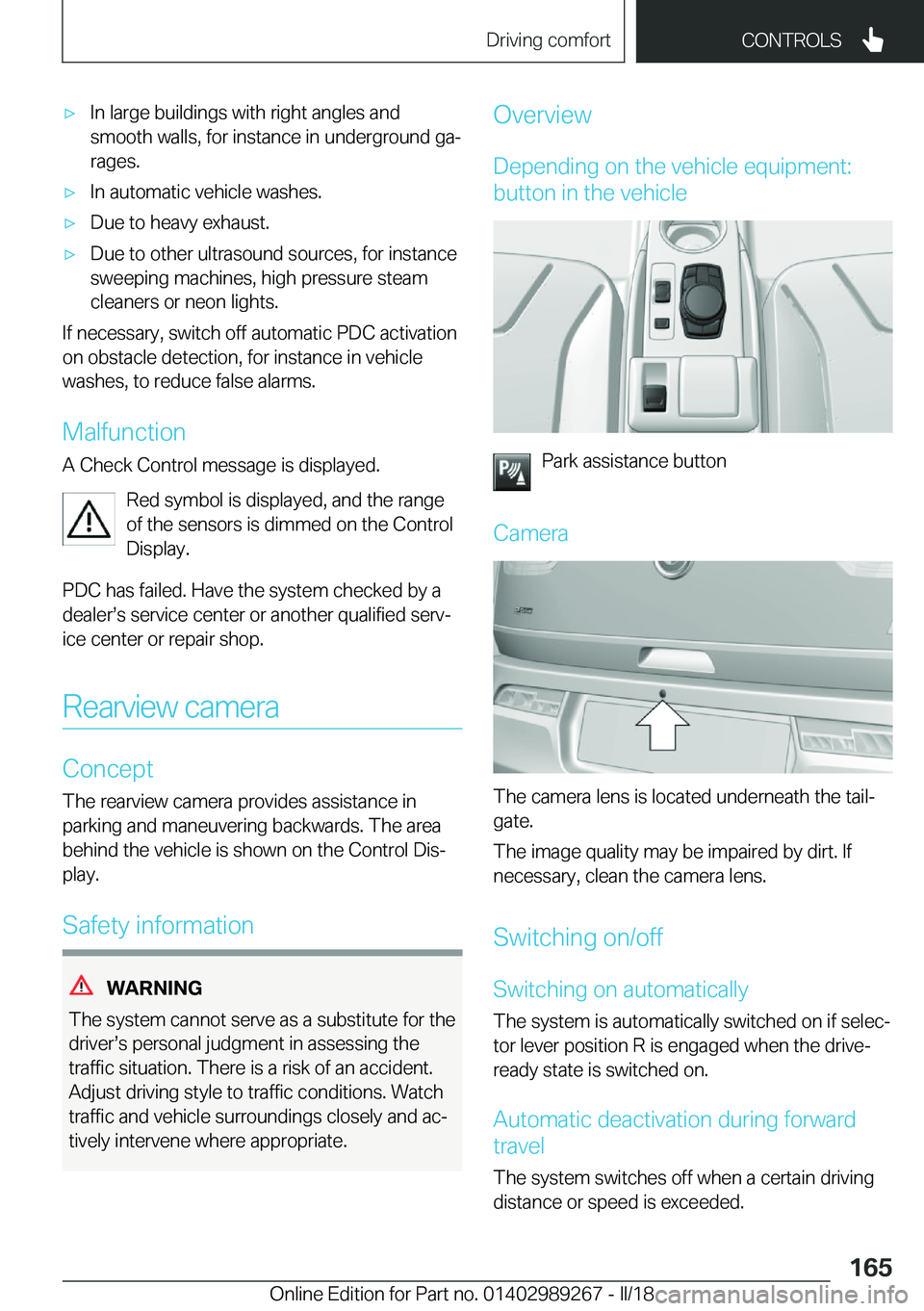 BMW I3 2018  Owners Manual 'x�I�n� �l�a�r�g�e� �b�u�i�l�d�i�n�g�s� �w�i�t�h� �r�i�g�h�t� �a�n�g�l�e�s� �a�n�d�s�m�o�o�t�h� �w�a�l�l�s�,� �f�o�r� �i�n�s�t�a�n�c�e� �i�n� �u�n�d�e�r�g�r�o�u�n�d� �g�aj
�r�a�g�e�s�.'x�I�n�