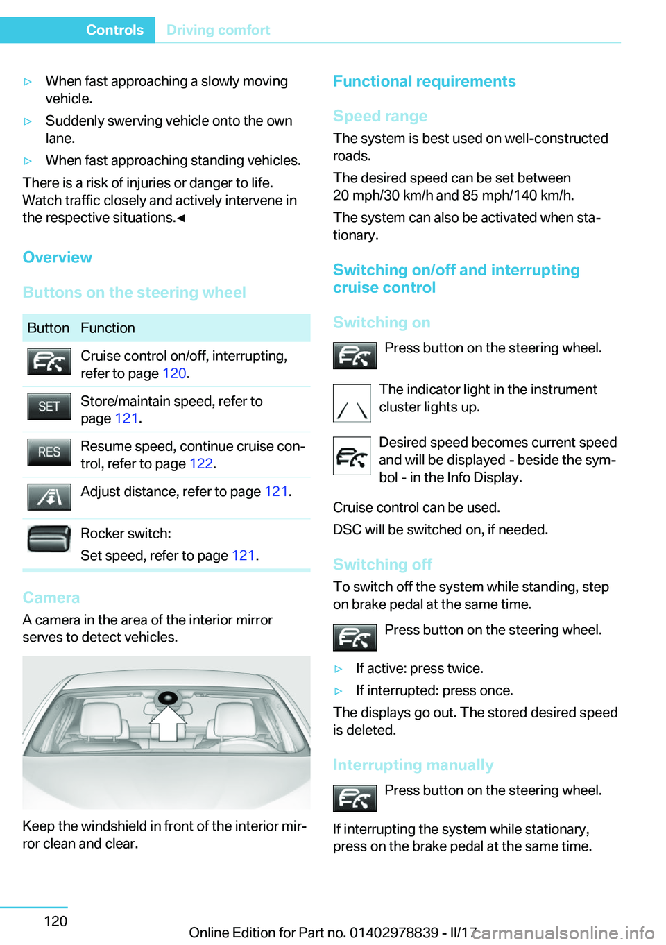 BMW I3 2017  Owners Manual 'y�W�h�e�n� �f�a�s�t� �a�p�p�r�o�a�c�h�i�n�g� �a� �s�l�o�w�l�y� �m�o�v�i�n�g
�v�e�h�i�c�l�e�.'y�S�u�d�d�e�n�l�y� �s�w�e�r�v�i�n�g� �v�e�h�i�c�l�e� �o�n�t�o� �t�h�e� �o�w�n
�l�a�n�e�.'y�W�h