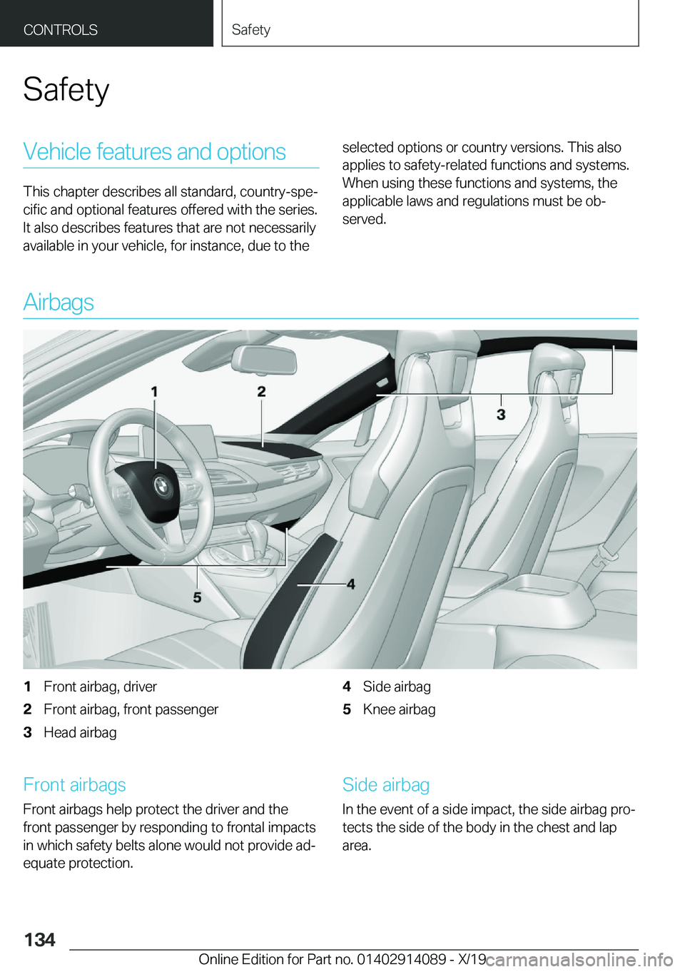 BMW I8 2020  Owners Manual �S�a�f�e�t�y�V�e�h�i�c�l�e��f�e�a�t�u�r�e�s��a�n�d��o�p�t�i�o�n�s
�T�h�i�s��c�h�a�p�t�e�r��d�e�s�c�r�i�b�e�s��a�l�l��s�t�a�n�d�a�r�d�,��c�o�u�n�t�r�y�-�s�p�ej
�c�i�f�i�c��a�n�d��o�p�t�i�o�n