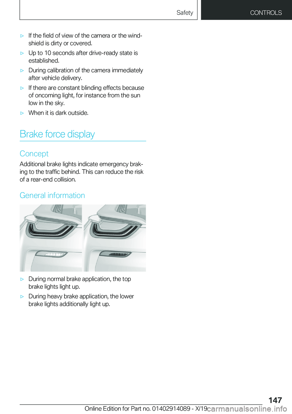 BMW I8 2020  Owners Manual 'x�I�f��t�h�e��f�i�e�l�d��o�f��v�i�e�w��o�f��t�h�e��c�a�m�e�r�a��o�r��t�h�e��w�i�n�dj�s�h�i�e�l�d��i�s��d�i�r�t�y��o�r��c�o�v�e�r�e�d�.'x�U�p��t�o��1�0��s�e�c�o�n�d�s��a�f�t
