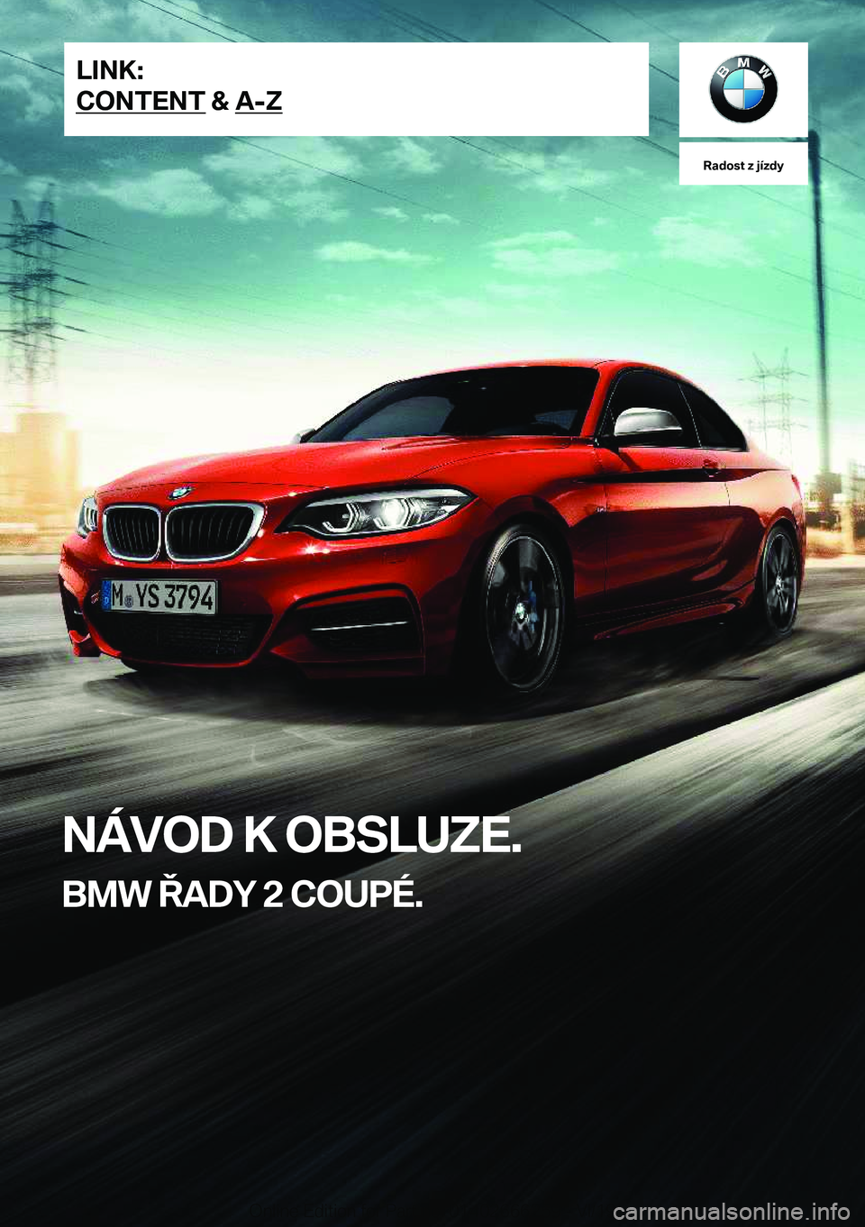 BMW 2 SERIES COUPE 2020  Návod na použití (in Czech) �R�a�d�o�s�t��z��j�