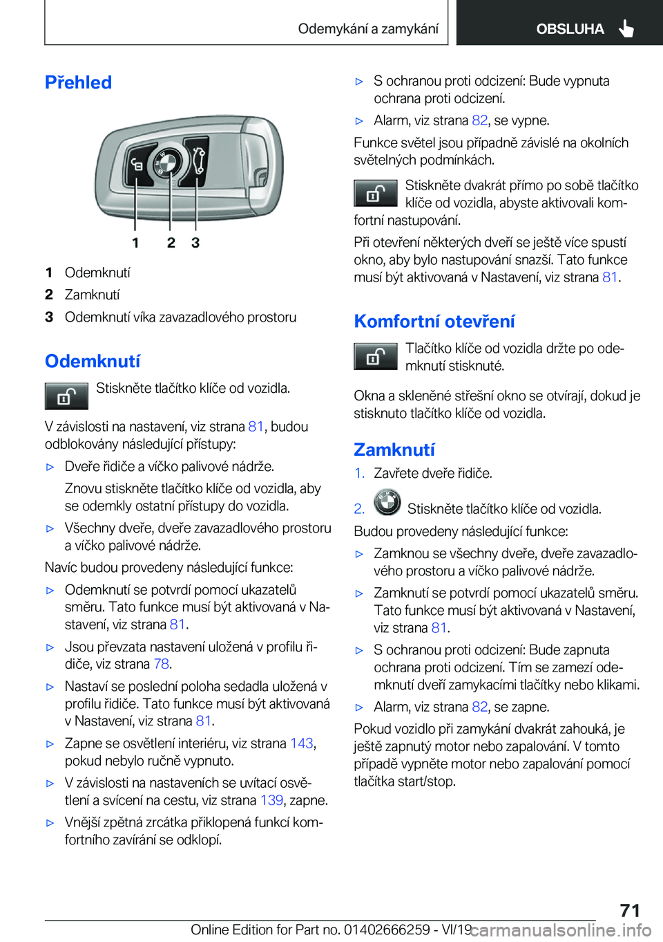 BMW 2 SERIES COUPE 2020  Návod na použití (in Czech) �P�e�h�l�e�d�1�O�d�e�m�k�n�u�t�