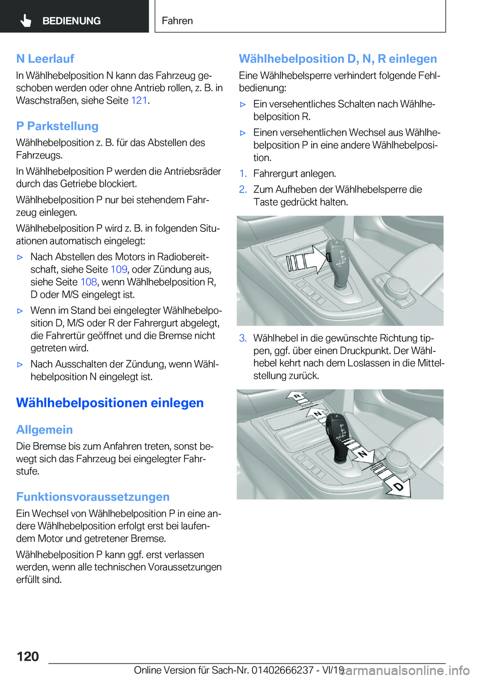 BMW 2 SERIES COUPE 2020  Betriebsanleitungen (in German) �N��L�e�e�r�l�a�u�f�I�n��W�