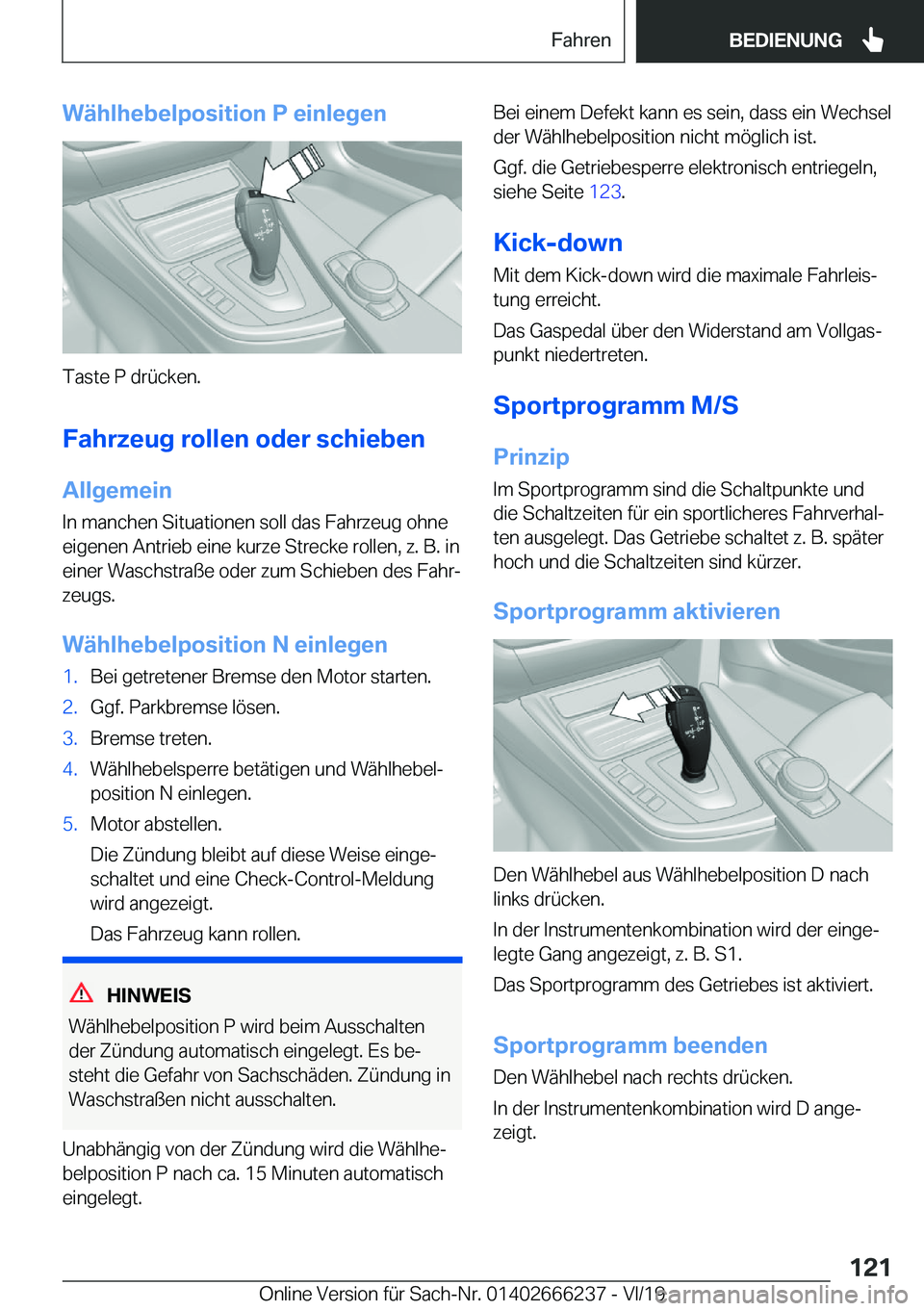 BMW 2 SERIES COUPE 2020  Betriebsanleitungen (in German) �W�